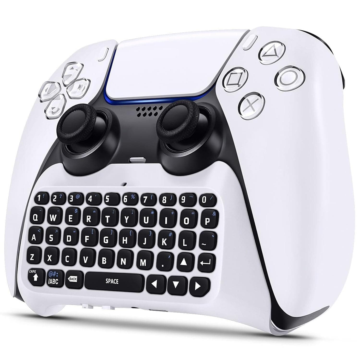 Klipdasse Wireless Keyboard for PS5 Controller, Bluetooth 3.0 Mini Chatpad Message Game Keyboard Keypad Built-in Speaker with 3.5mm Audio Jack for Messaging and Gaming Live Chat, for Playstation 5