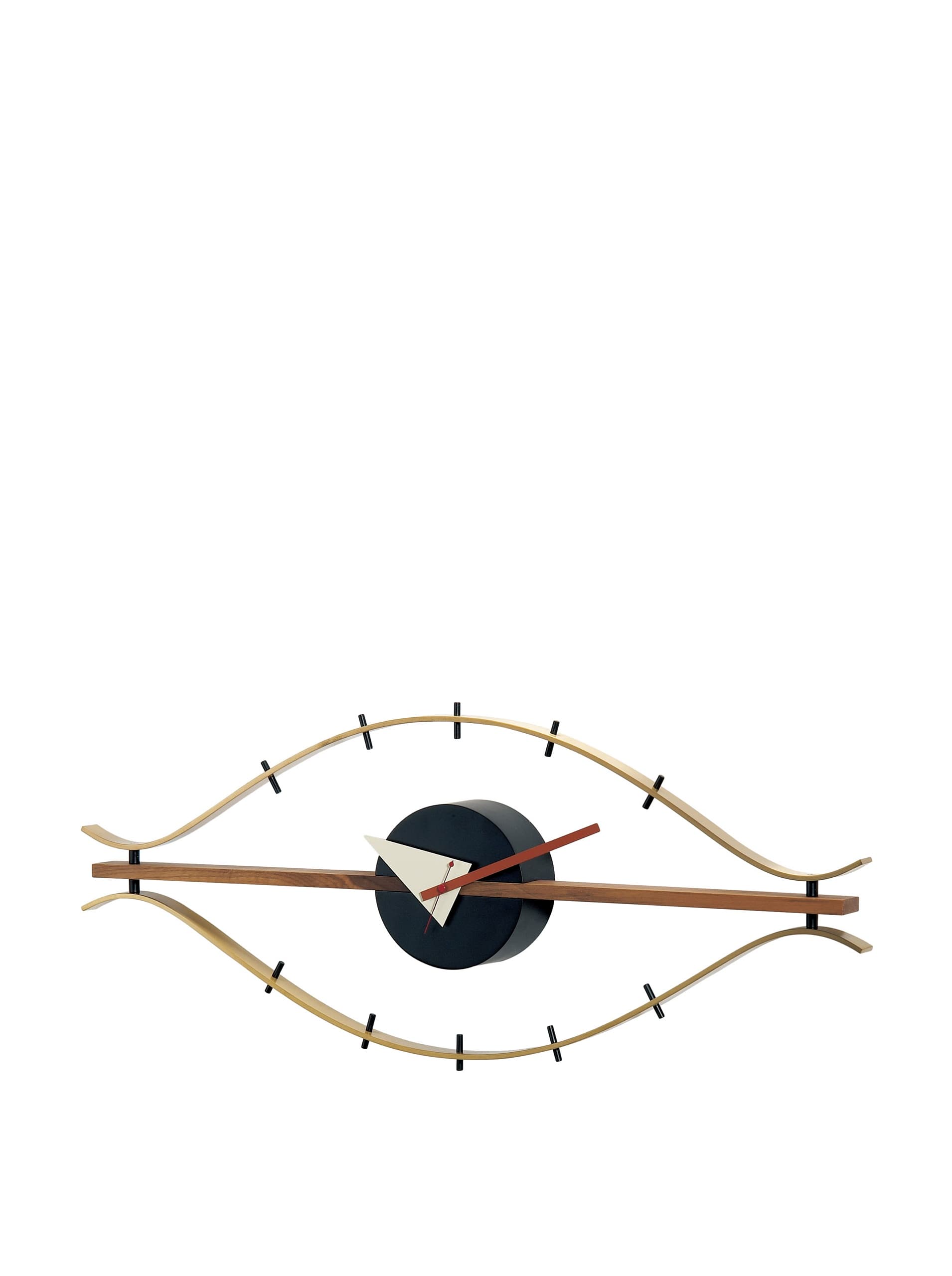 Telechron Wood Eye Clock, Brass/Brown
