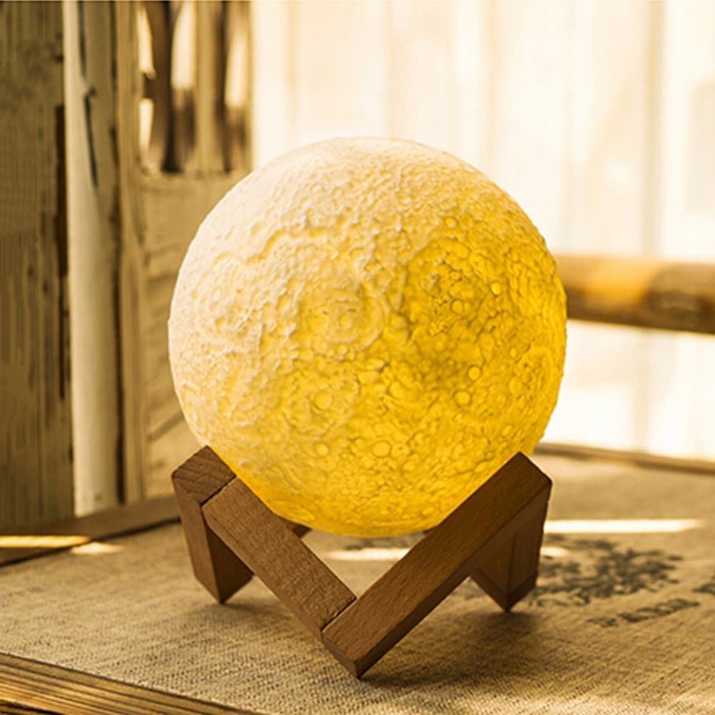 Moonlight Lamp 3D LED Night Light Lunar USB Lamp Recharges Night Light Modern Floor Lamp Dimmable Tactile Control Brightness Two Tones USB Charging White/Warm Light Luna Moon lamp