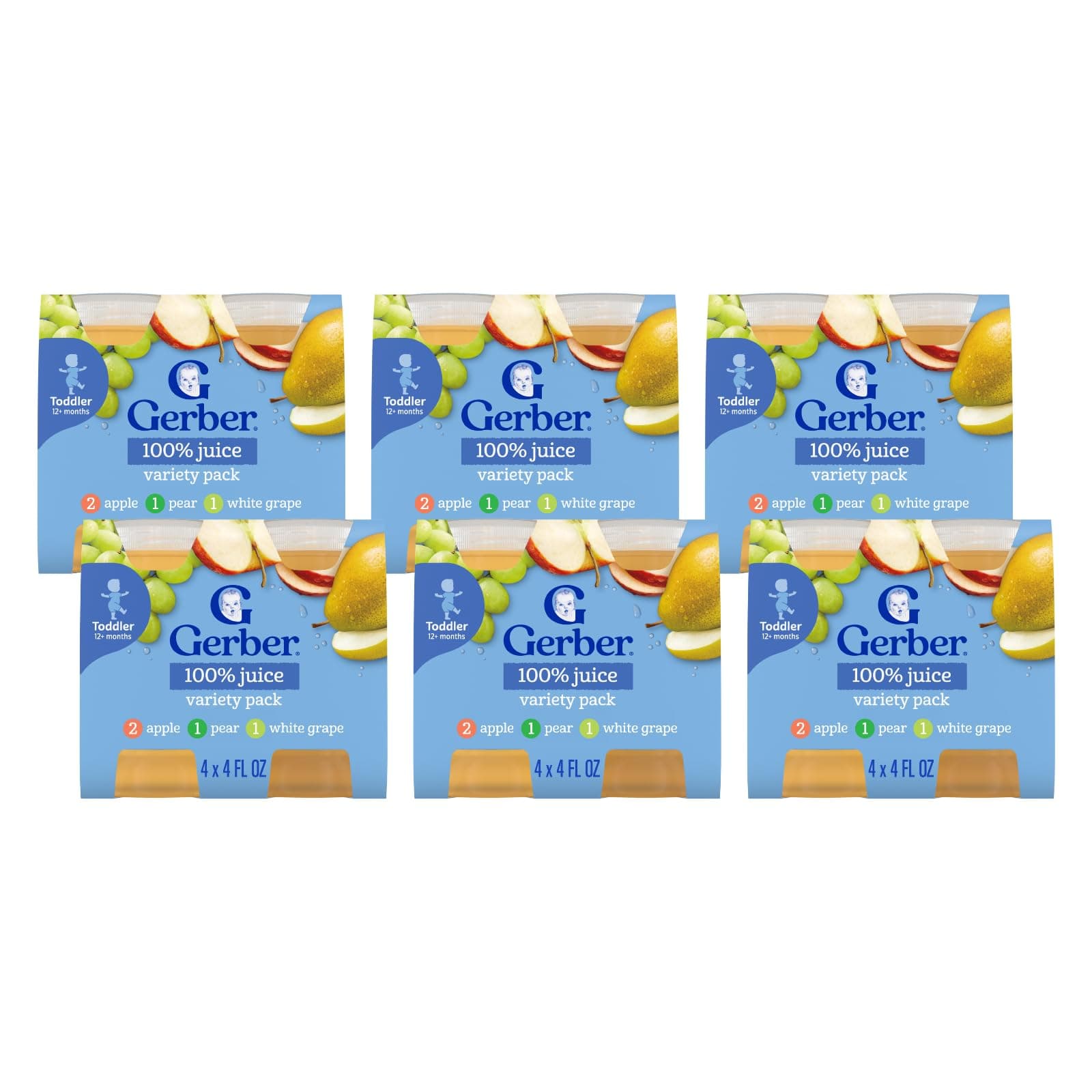 Juice Variety Pack, Apple, Pear, White Grape, 4 Ounce (24 Bottles)