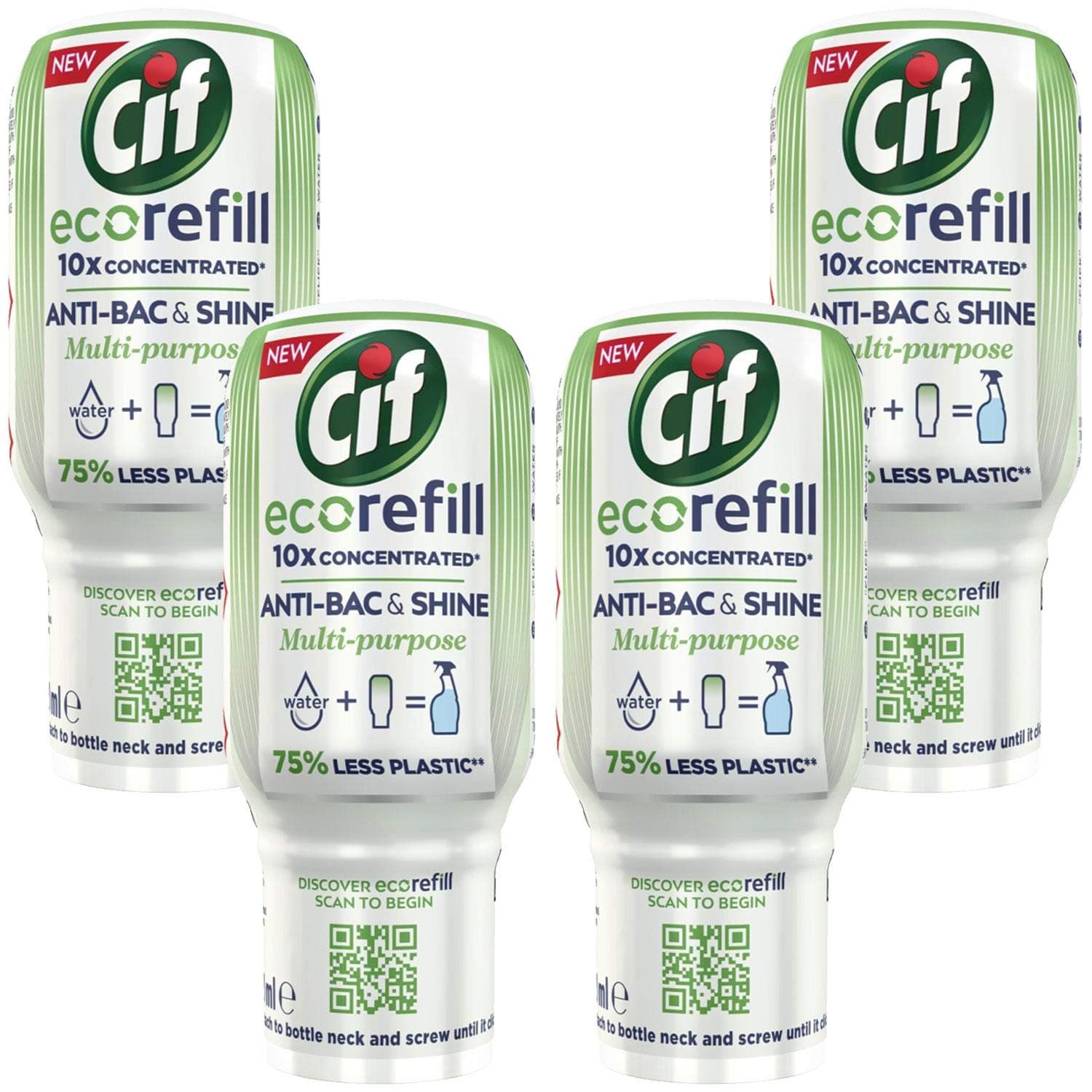 Cif Antibac & Shine Ecorefill 99.9% Germ Kill Multipurpose Disinfectant Cleaner 70ml(Pack of 4x 70ml)