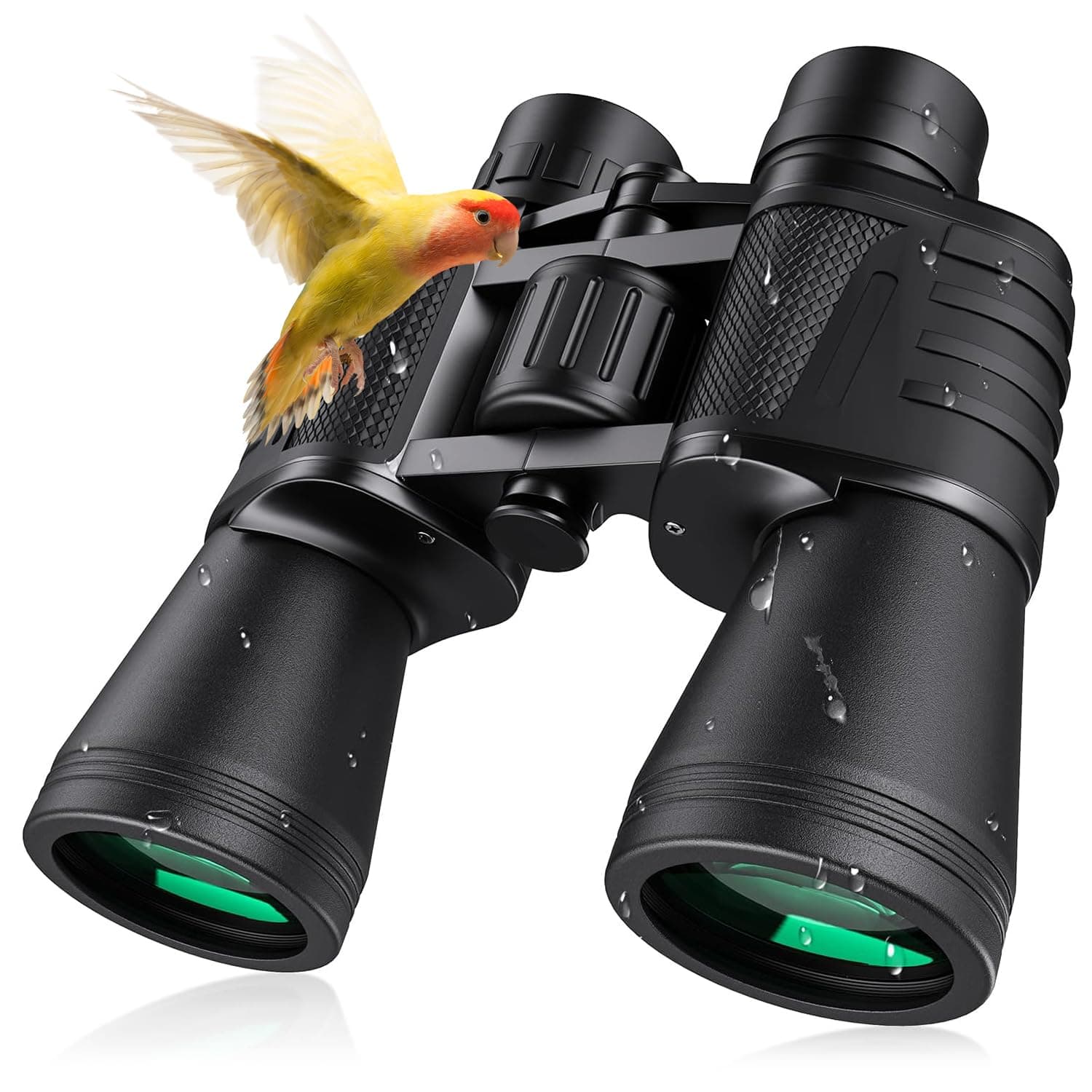 Binoculars 20x50 High Powered for Adults, Waterproof Compact Binoculars with Low Light Vision for Bird Watching Hunting Football Games Travel Stargazing Cruise with Carrying Bag