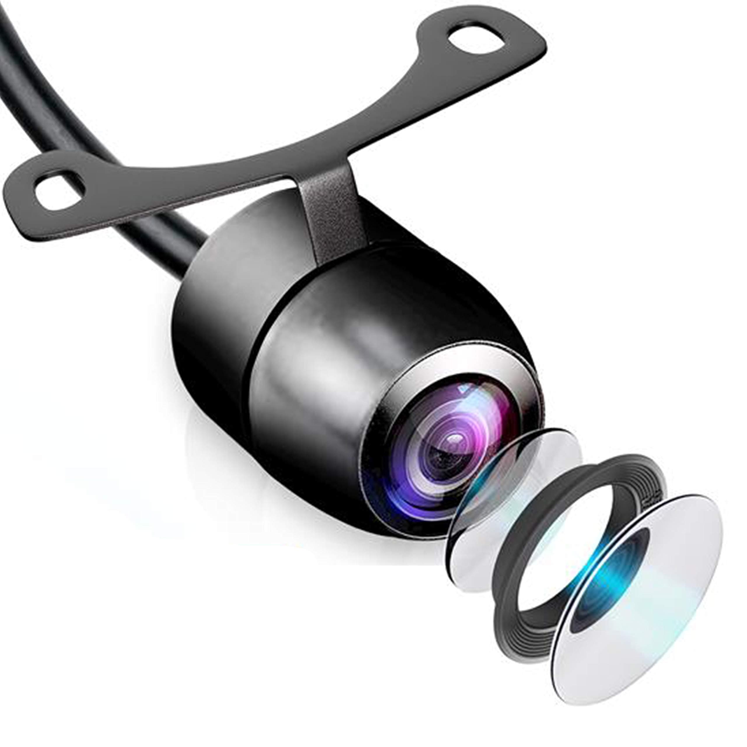 Pyle Universal Front and Rear Dash Camera - 580 x 540 Pixels Compact Mini Car Backup Camera with Night Vision, Waterproof IP-68, 170° Adjustable Viewing Angle, Reverse & Rearview Parking Assistance