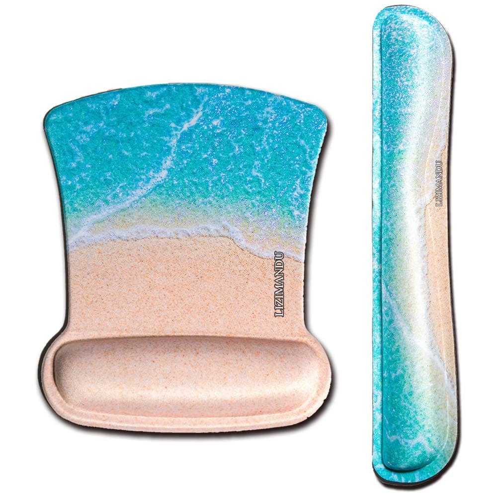 Cheliz Keyboard Wrist Rest Pad and Mouse Wrist Rest Support Mouse Pad - Durable & Comfortable & Lightweight for Easy Typing & Pain Relief-Ergonomic Support(Sandbeach)