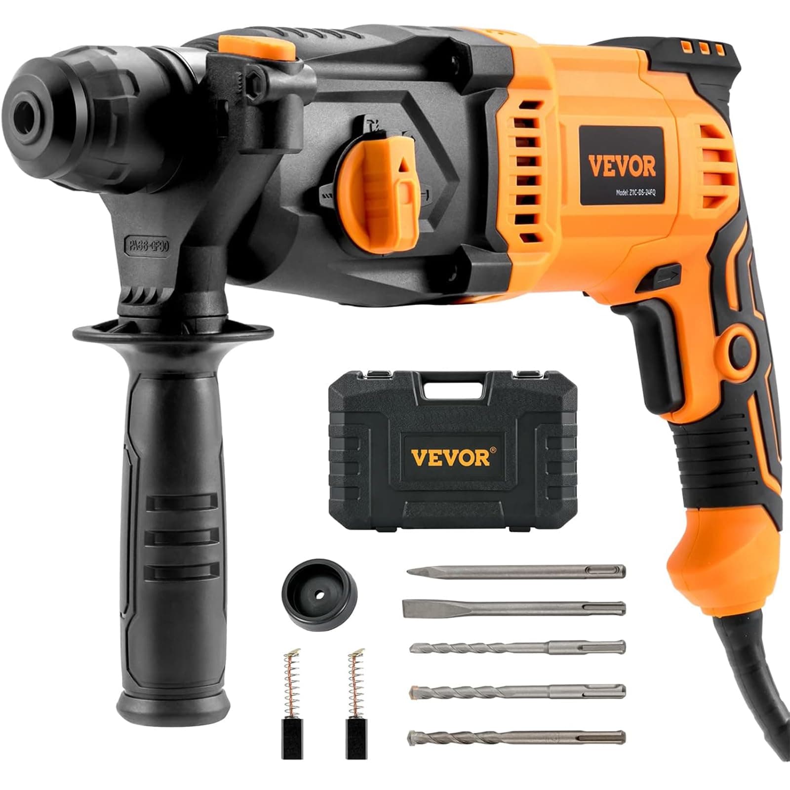 VEVOR 1 Inch SDS-Plus Rotary Hammer Drill, 8 Amp Corded Drills, Heavy Duty Chipping Hammers w/Safety Clutch, Electric Demolition Hammers, Taladro Rotomartillo, Power Tool For Concrete