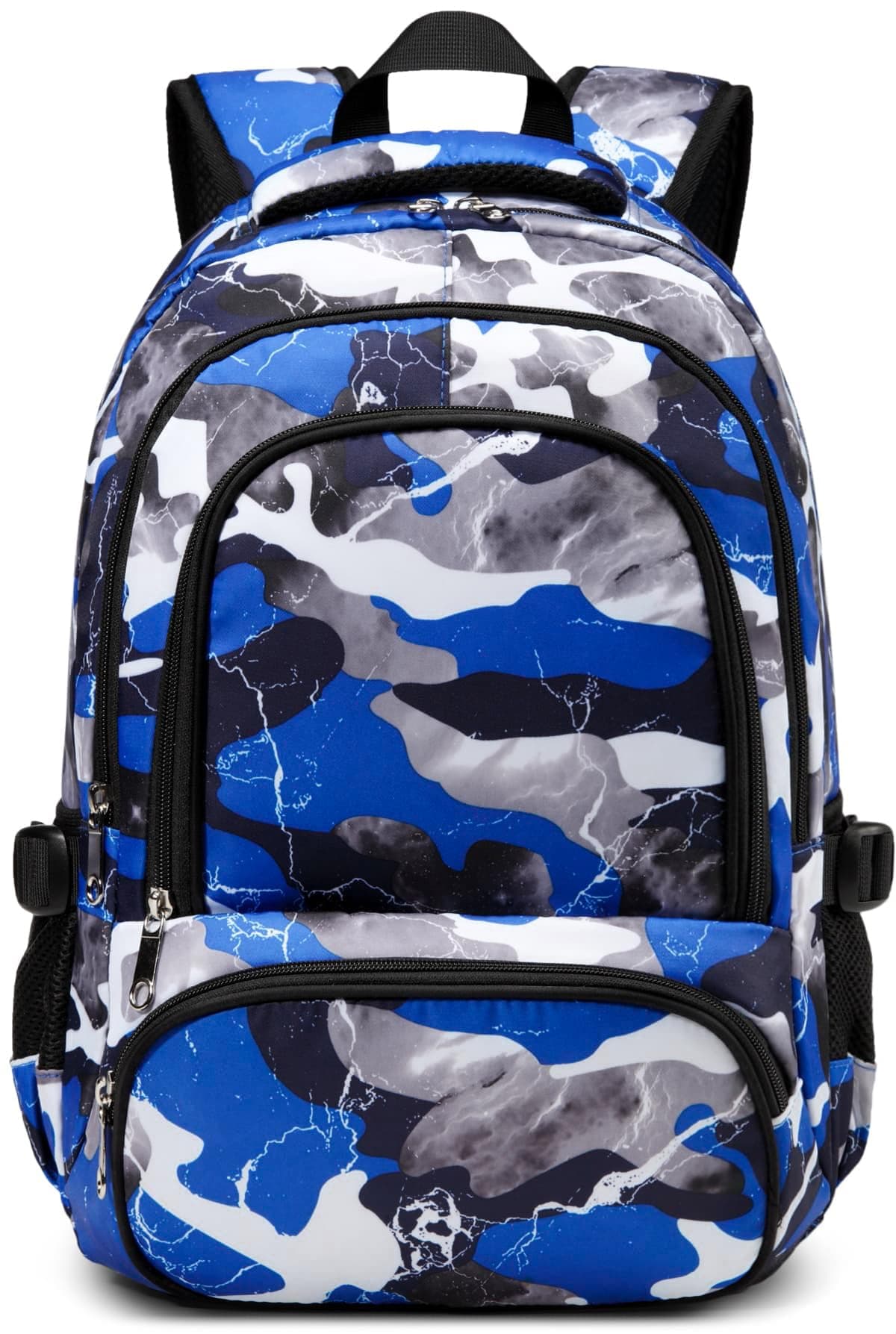 Kids Backpack for Boys Elementary Book Bags Primary Middle School Bookbags for Childs Water Resistant Back to School Gifts Son Mochila Escolares para Niños Aged 8-10 17 Inch Camo Blue