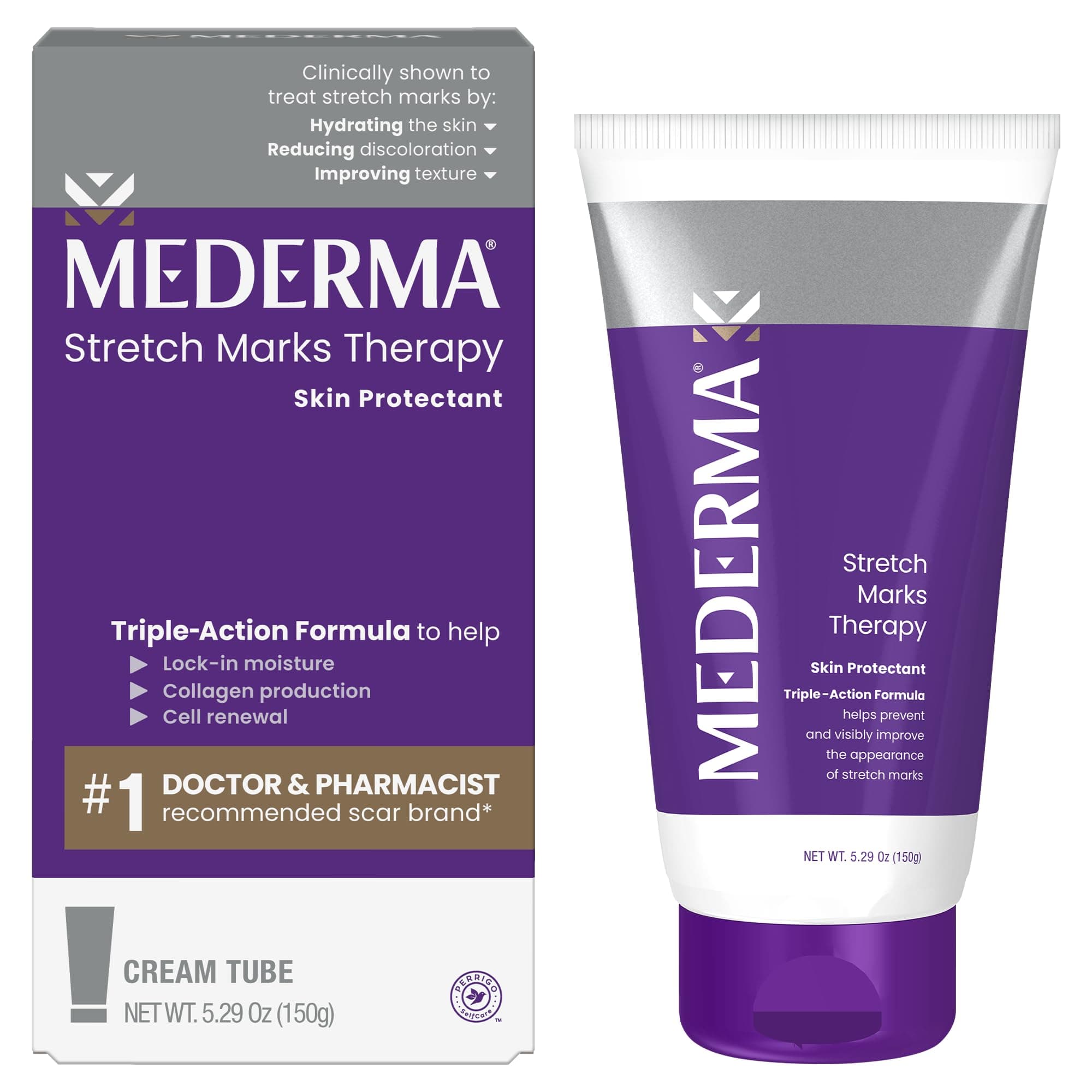 Mederma Stretch Marks Therapy Help Prevent and treat Stretch Marks 1 Doctor & Pharmacist Recommended Brand of Scar Treatment 5.29 oz 150g, Ivory, 150g - New Label
