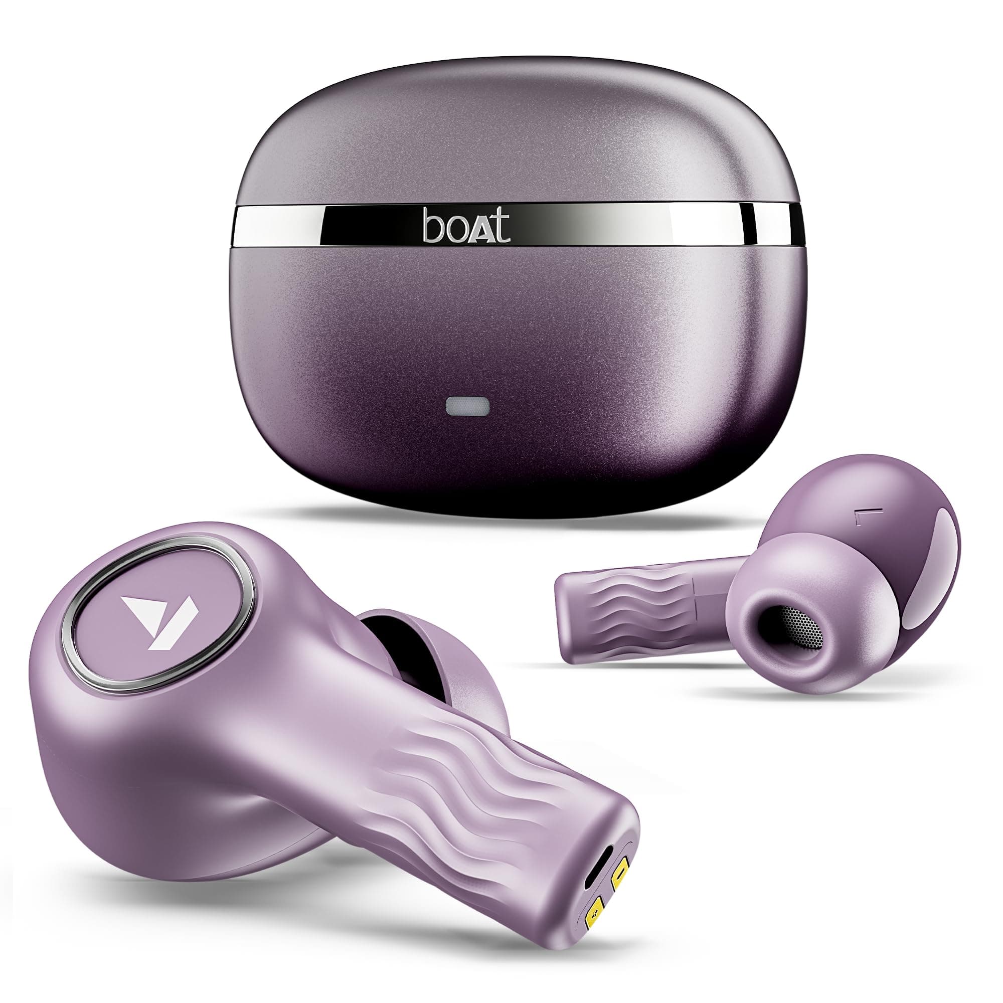 Nirvana Ion ANC, Active Noise Cancellation(~32dB), 120Hrs Battery, App Support, Crystal Bionic Sound, 4Mics ENx, v5.3 Bluetooth Earbuds, TWS Ear Buds Wireless Earphones with mic (Rose Quartz)