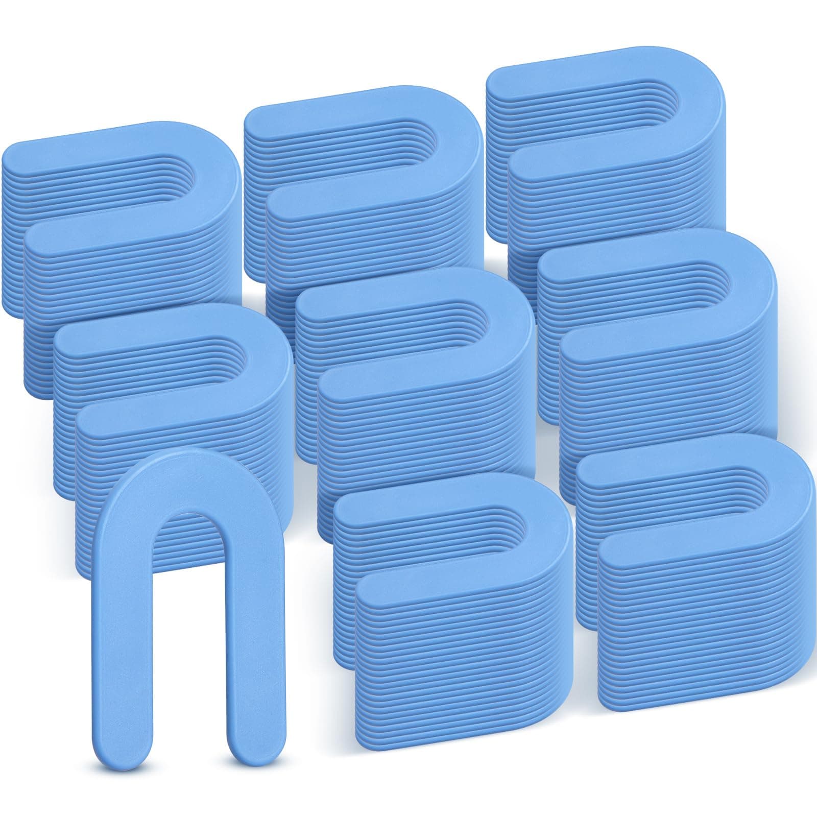 1500 Pcs Horseshoe Shims Tile Spacers Blue Tile Spacers 1/16 Inch Structural U Shape Plastic Shims for Leveling