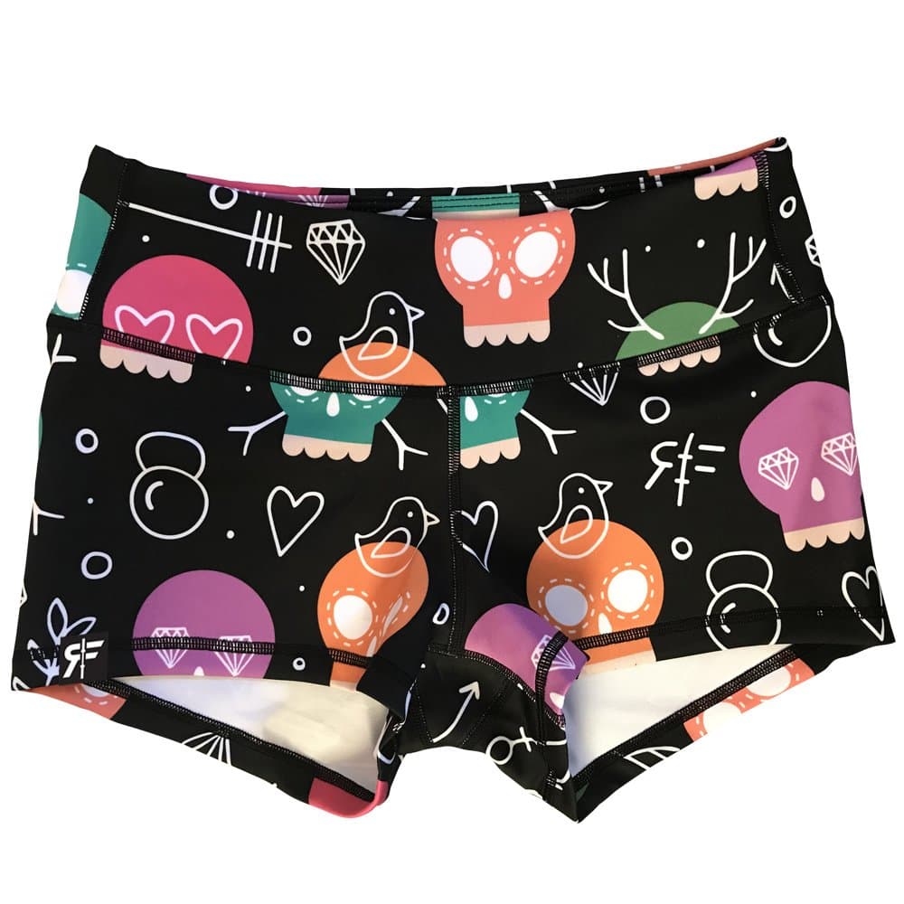 RokFit 'Glow Skulls' Booty Short (2.5")