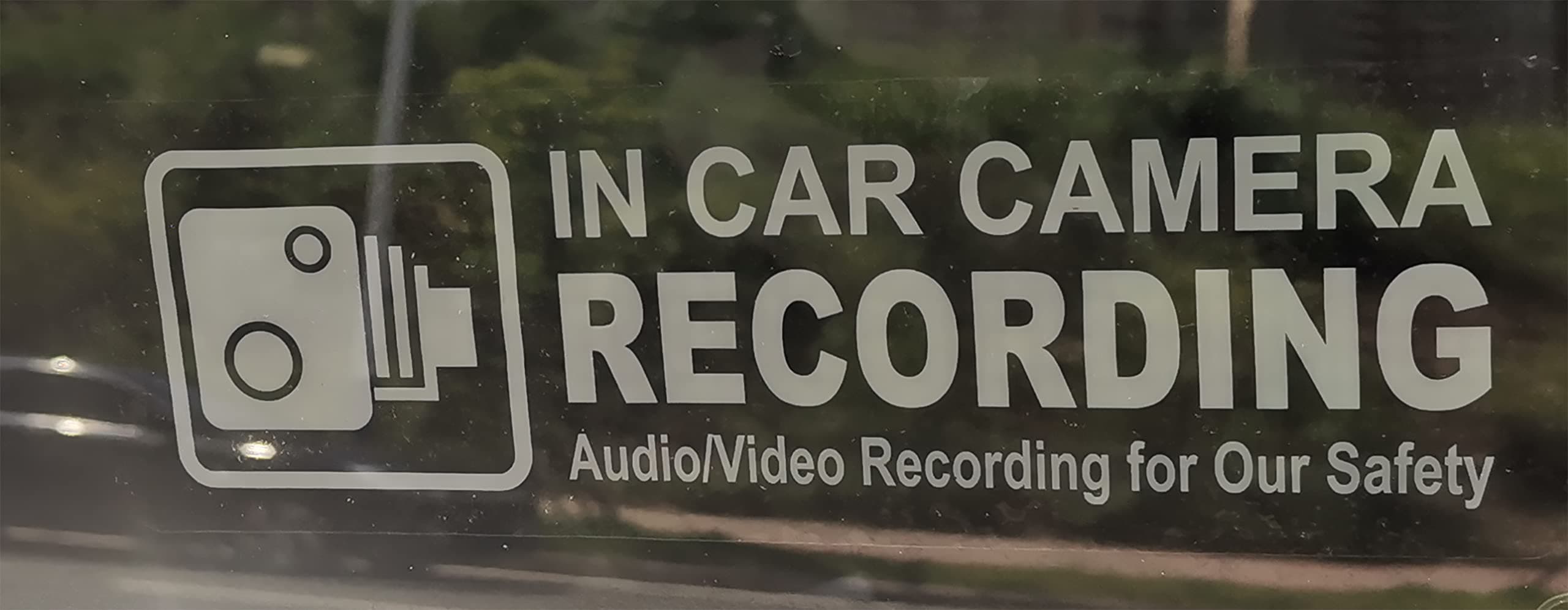 2x6 inch 4 Pcs Static Cling Removable Reusable Indoor Labels Dashcam in Use Vehicles In Car Camera Recording Warning Decals Labels Accessories for Rideshare Taxi Drivers