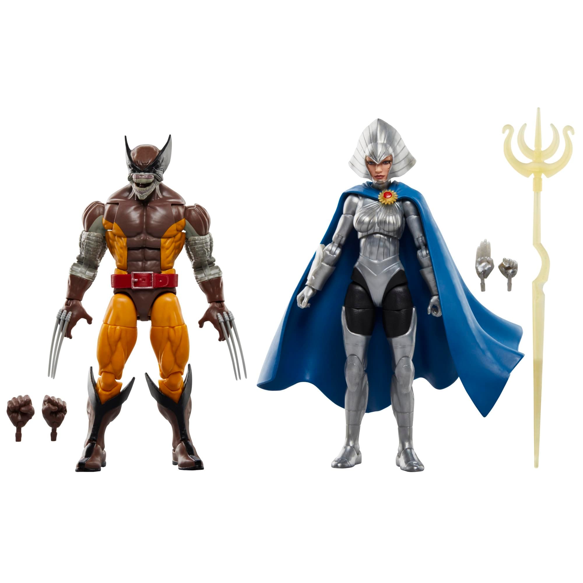 Marvel Legends Series Wolverine and Lilandra Neramani, 50th Anniversary Comics Collectible 6-Inch Action Figure 2-Pack
