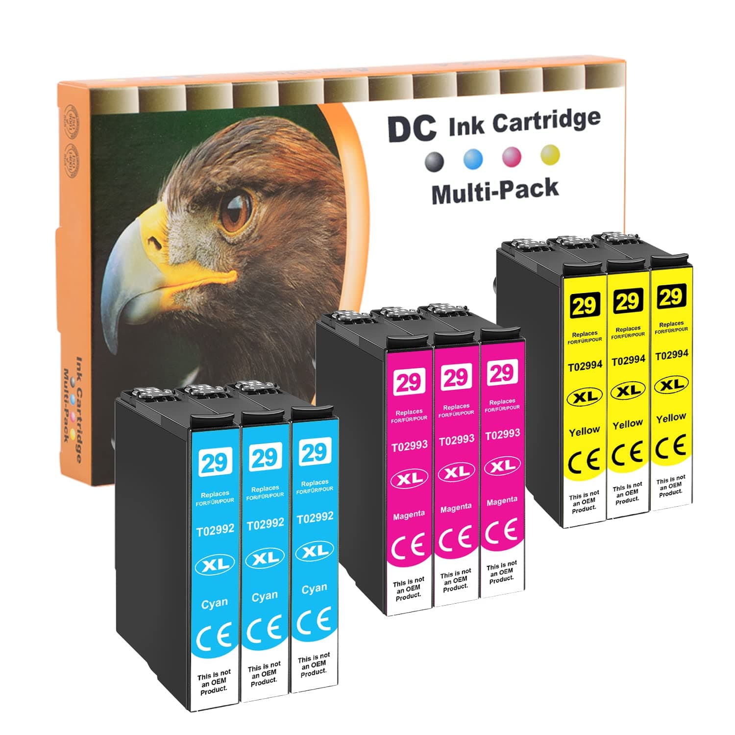 D&C Compatible Ink Cartridge Replacement for Epson 29 29XL for Epson Expression Home XP-330 XP-330 XP-332 XP-335 XP-340 XP-342 XP-345 XP-352 XP-355 XP-430 XP-430 XP-432 XP-435 Series (9-Pack)