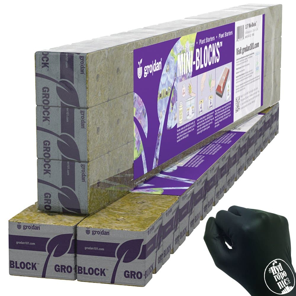 Grodan Wrapped Mini Blocks 2" x 2" x 1.5" Pack of 24