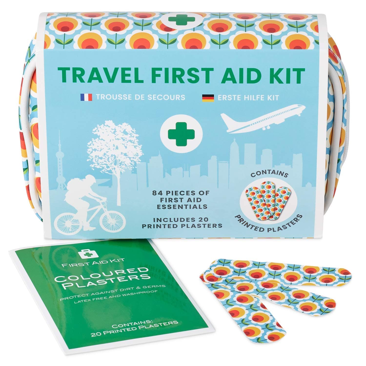 Yellodoor 84 Piece Compact Travel First Aid Kit. Includes First Aid Scissors, Burns Gel, Waterproof Plasters, Medical Gloves, Antiseptic Wipes and Surgical Tape. Ideal for Home, Family, Workplace, Camping, Holidays and Gym. 100% Vegan