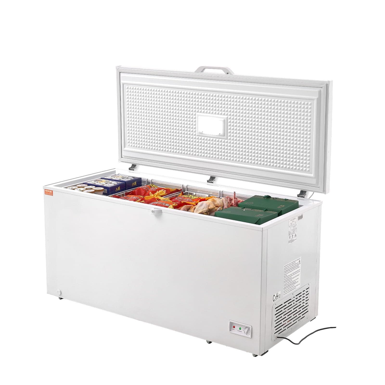 Chest Freezer, 17.2 Cu.ft Large Deep Freezer with 4 Removable Baskets, Freestanding Top Open Door Commercial Chest Freezers with 7-Level Adjustable Temp, LED Lighting,Locking Lid, 6 Wheels
