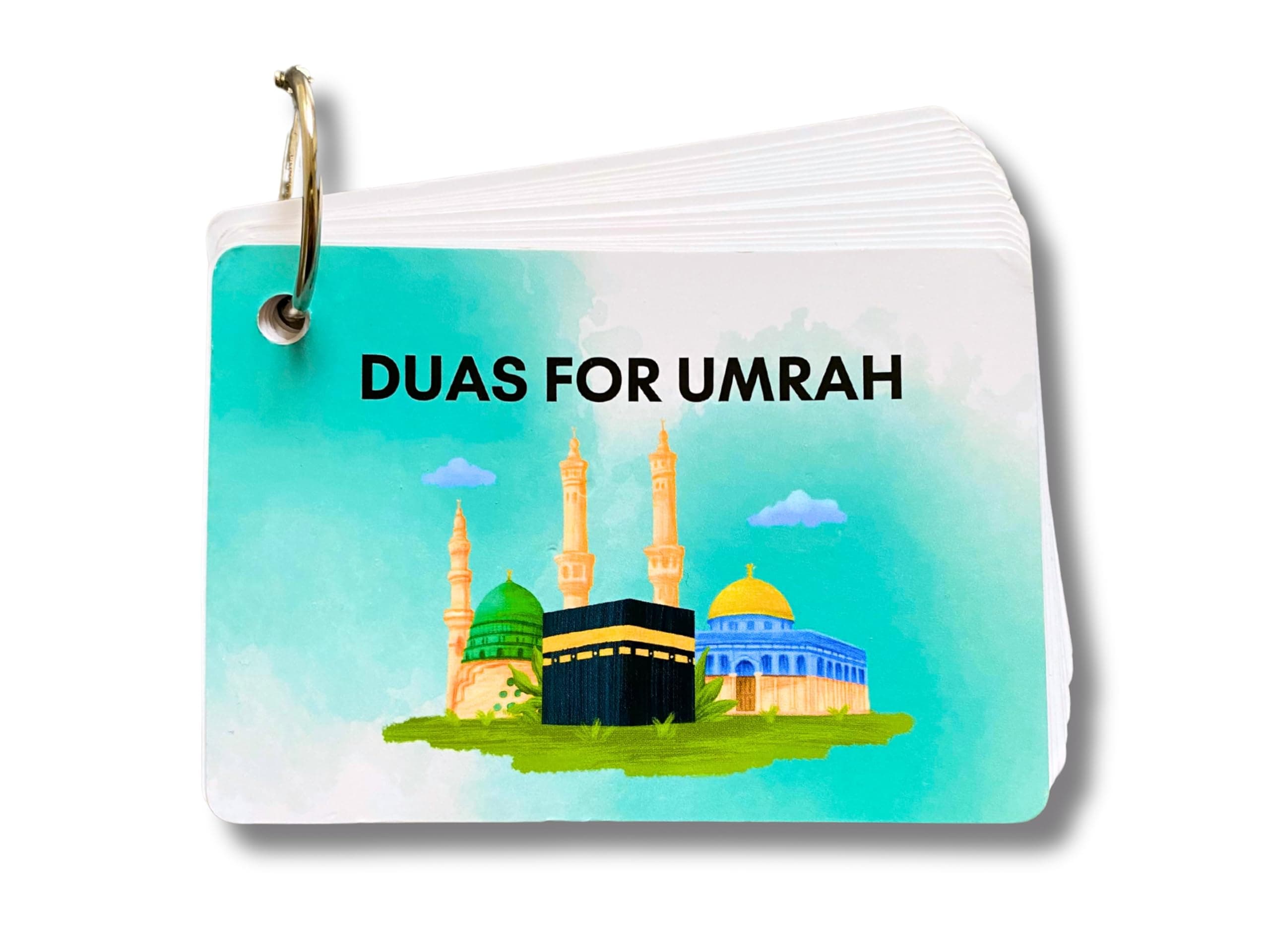 Albidaya Store Umrah Dua Cards Including Lanyard, Step By Guide Duas, Gift, Prayers And Supplications, Flash (No Lanyard)