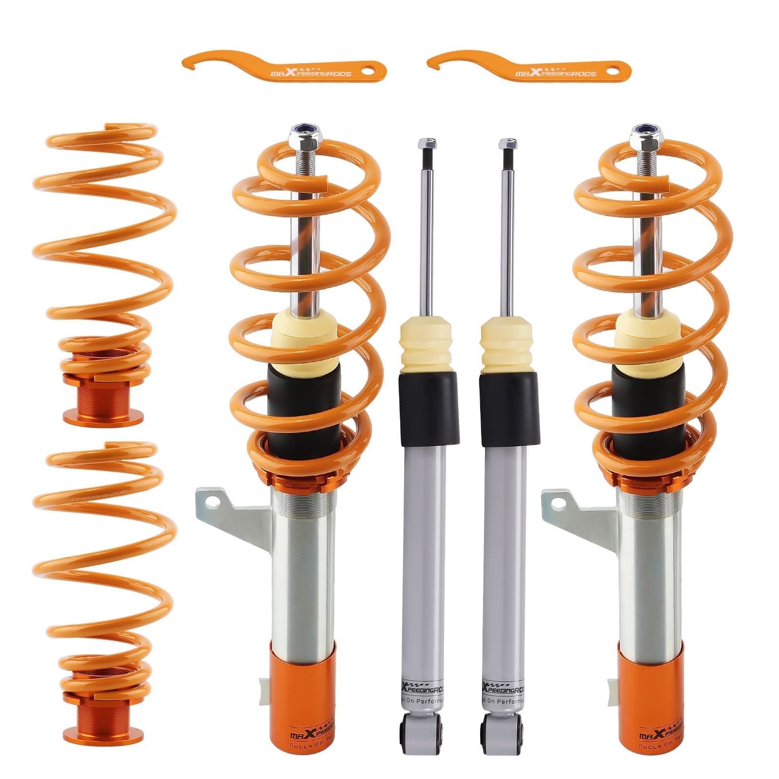 maXpeedingrods Coilovers for VW Golf MK5 2003-2008, MK6 2008-2012, Jetta MK5 2006-2011, Passat 2006-2010, for Audi A3 / TT FWD 2006-2014, Height Adjustable Coilovers Suspension Lowering Kit