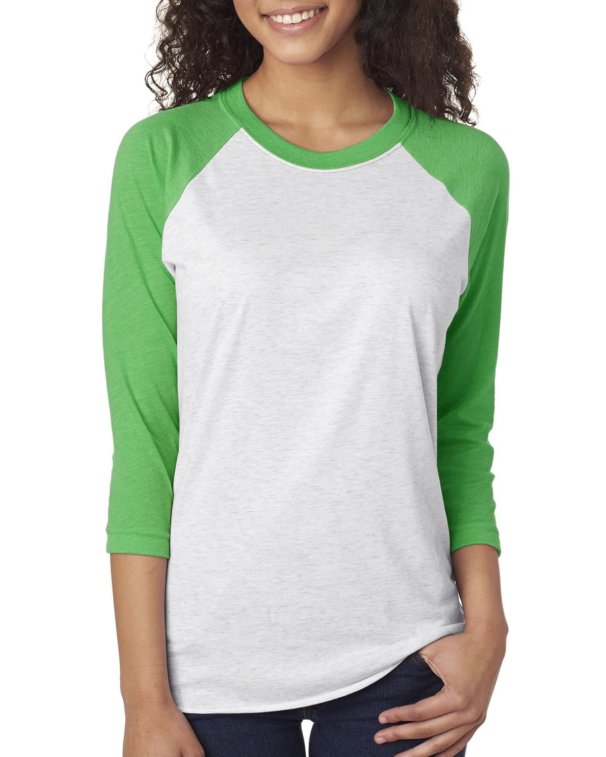 Next Level 6051 Women's Tri-Blend 3/4-Sleeve Extreme Softness Raglan Tee Shirt