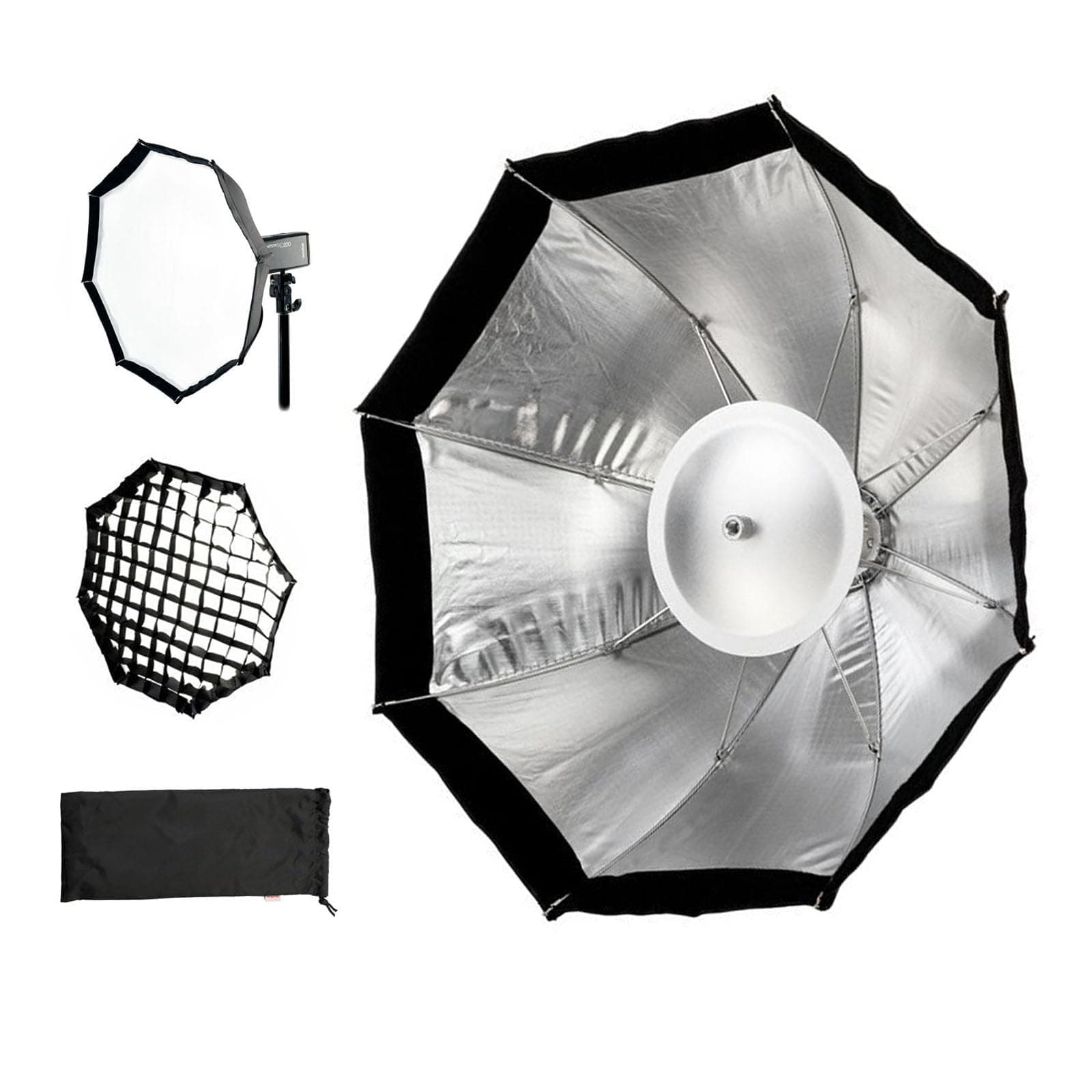AD-S7 Folding 48cm 19" Multipurpose Softbox with Beauty Dish, Honeycomb Grid, Compatible with Godox AD200 Pro II, AD200Pro, AD200, AD180 and AD360 Outdoor Flashes