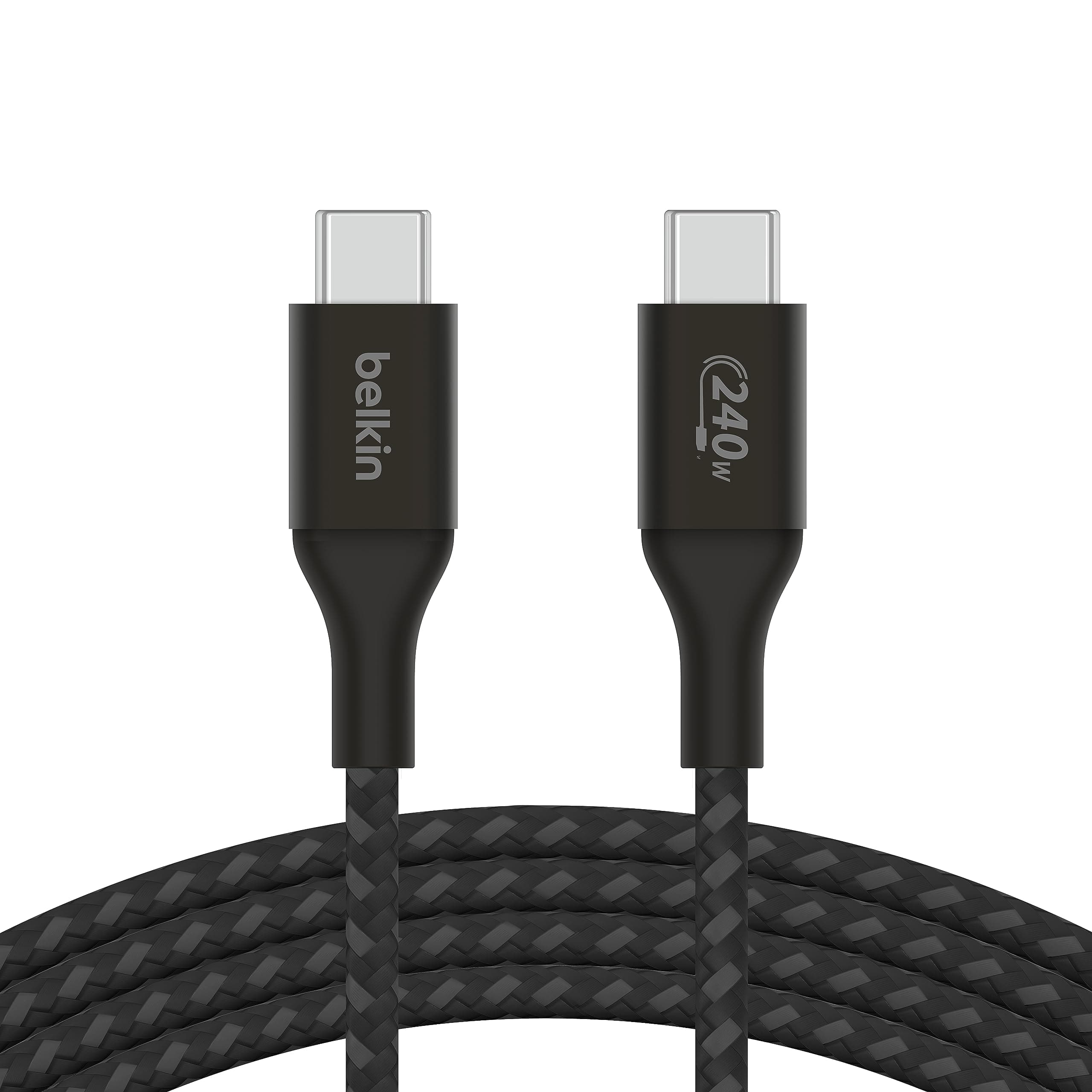 BoostCharge USB-C to USB-C Power charger cable, USB-IF certified fast charging cable with 240W Power Delivery for iPhone 17, 16, 15, MacBook, Chromebook, Galaxy, iPad, Pixel & More - 1m, black