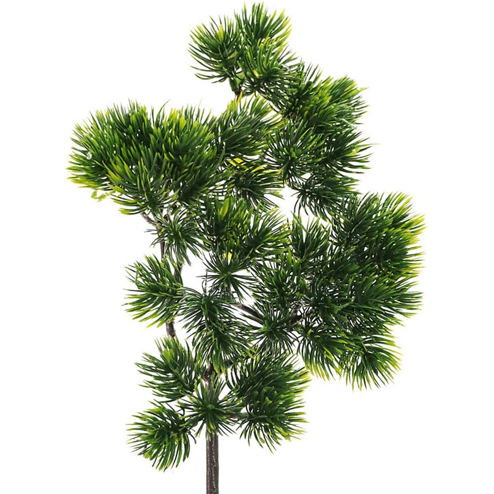 Artificial Pine Branches,Green Leaves Needle Garland DIY Accessories Artificial Greenery Bush Faux Shrubs Table Centerpieces Arrangements for Wreath Christmas Holiday Home(4 Pcs)