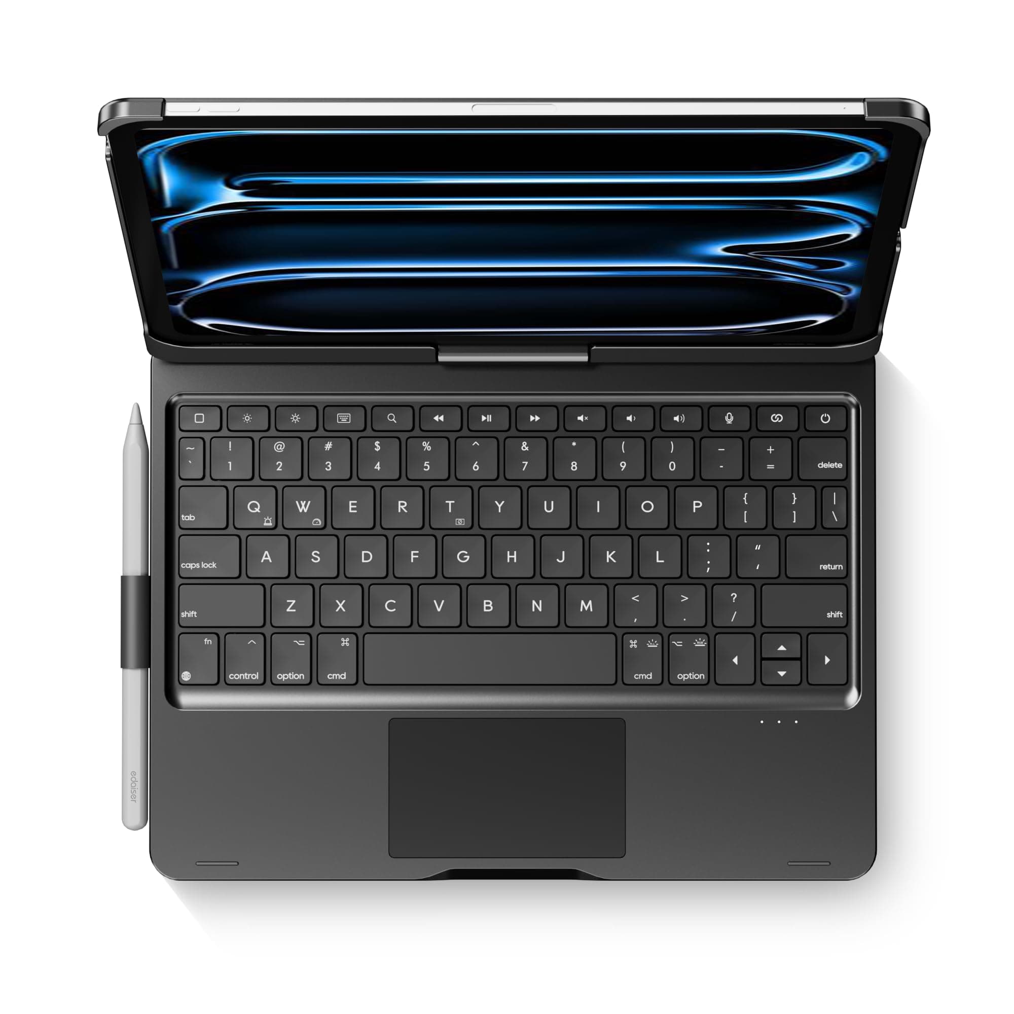 edaiser Swivel Keyboard Case for Apple iPad Pro 11 inch M5 2025 and M4 2024; 360° Rotatable Cover with Pencil Holder, Multi-Touch Trackpad, RGB Backlit A3357A3358 A3359 A2836 A2837 A3006, Black