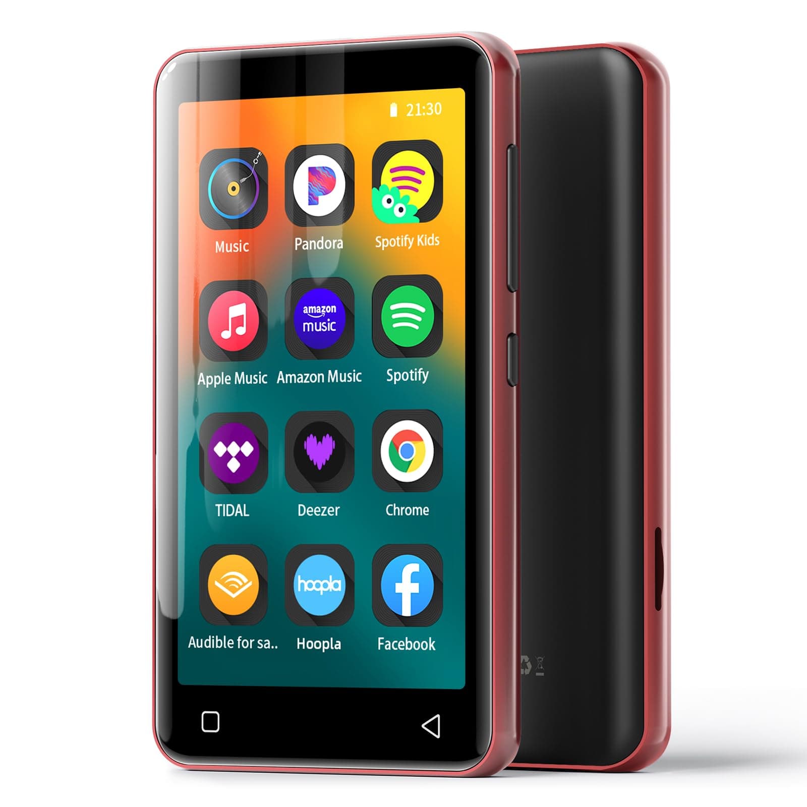 – MP3 Player with Bluetooth and WiFi, MP4 MP3 Player with Spotify 4" Full Touch Screen, Android Streaming Music Player with Pandora, HiFi Sound Walkman Digital Audio Player with Speaker (Red-Black)