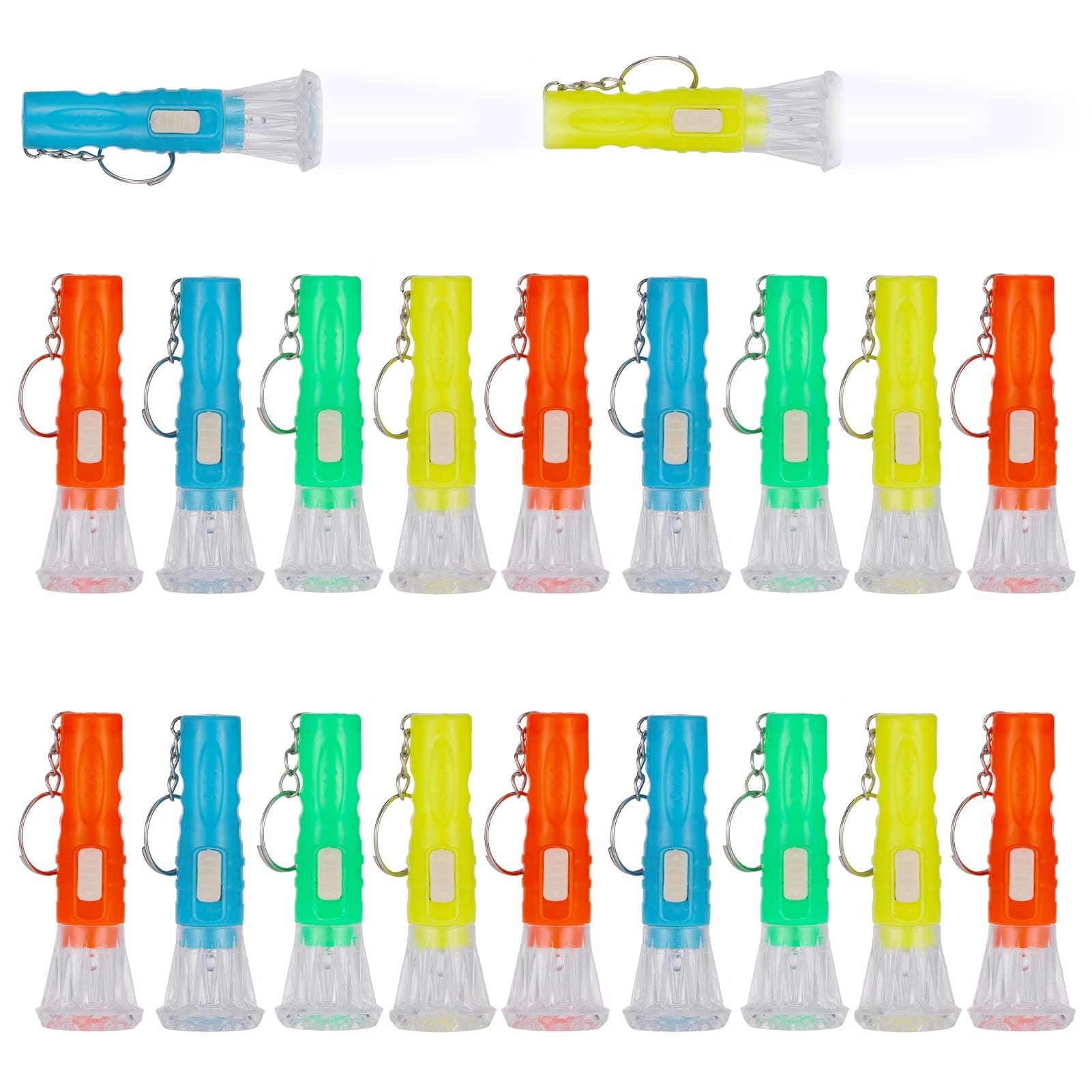 FRIUSATE 20Pcs Mini Torches Keyring Small LED Keyring Torch LED Keychain Torch Mini Pocket Torches for Kids Party Bag Fillers, Reading