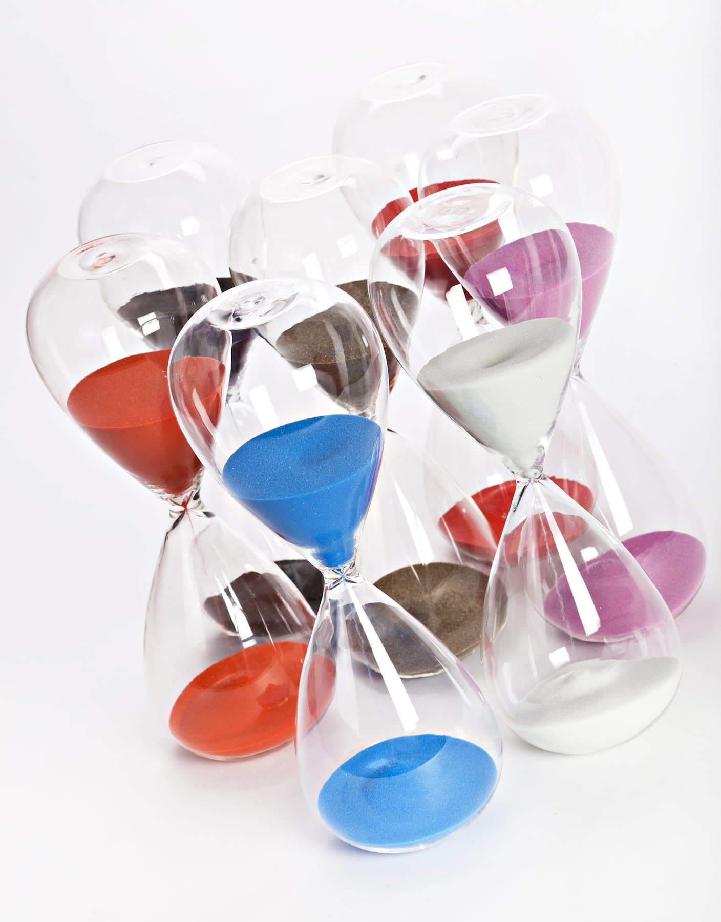 Large Hand-Blown Hourglass Measures One Hour (Fuchsia)