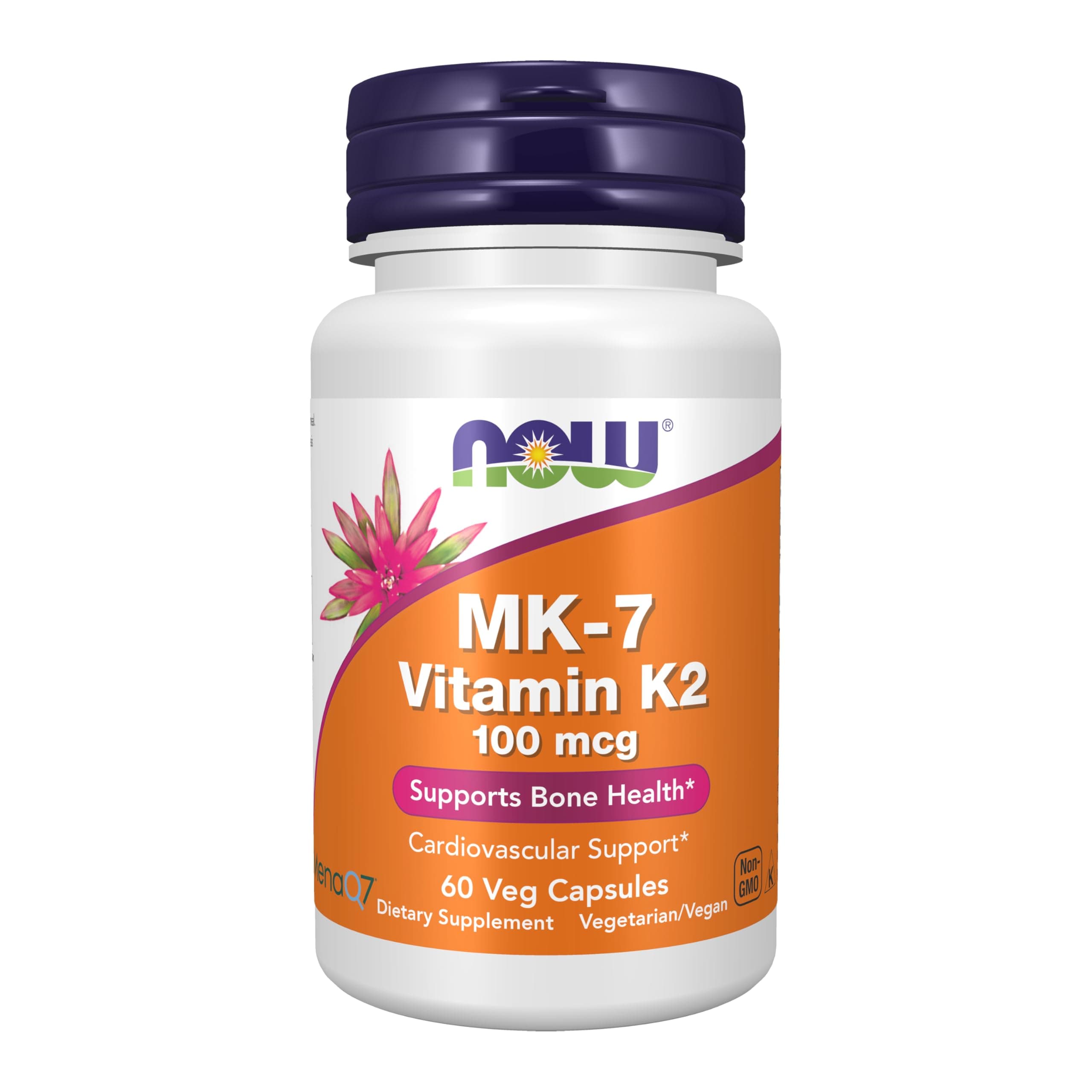 Supplements, MK-7 Vitamin K-2 100 mcg, Cardiovascular Support*, Supports Bone Health*, 60 Veg Capsules