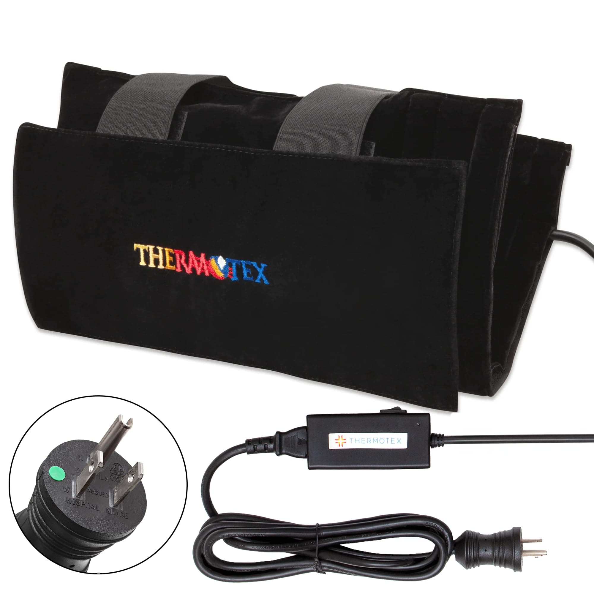 Thermotex Far Infrared Knee Heating Pad - Deep Heat Therapy for Pain Relief, Joint Support, and Recovery, FSA-HSA Eligible - Heated Pad for Knee, Thigh, and Calf - Dual Heat Inserts