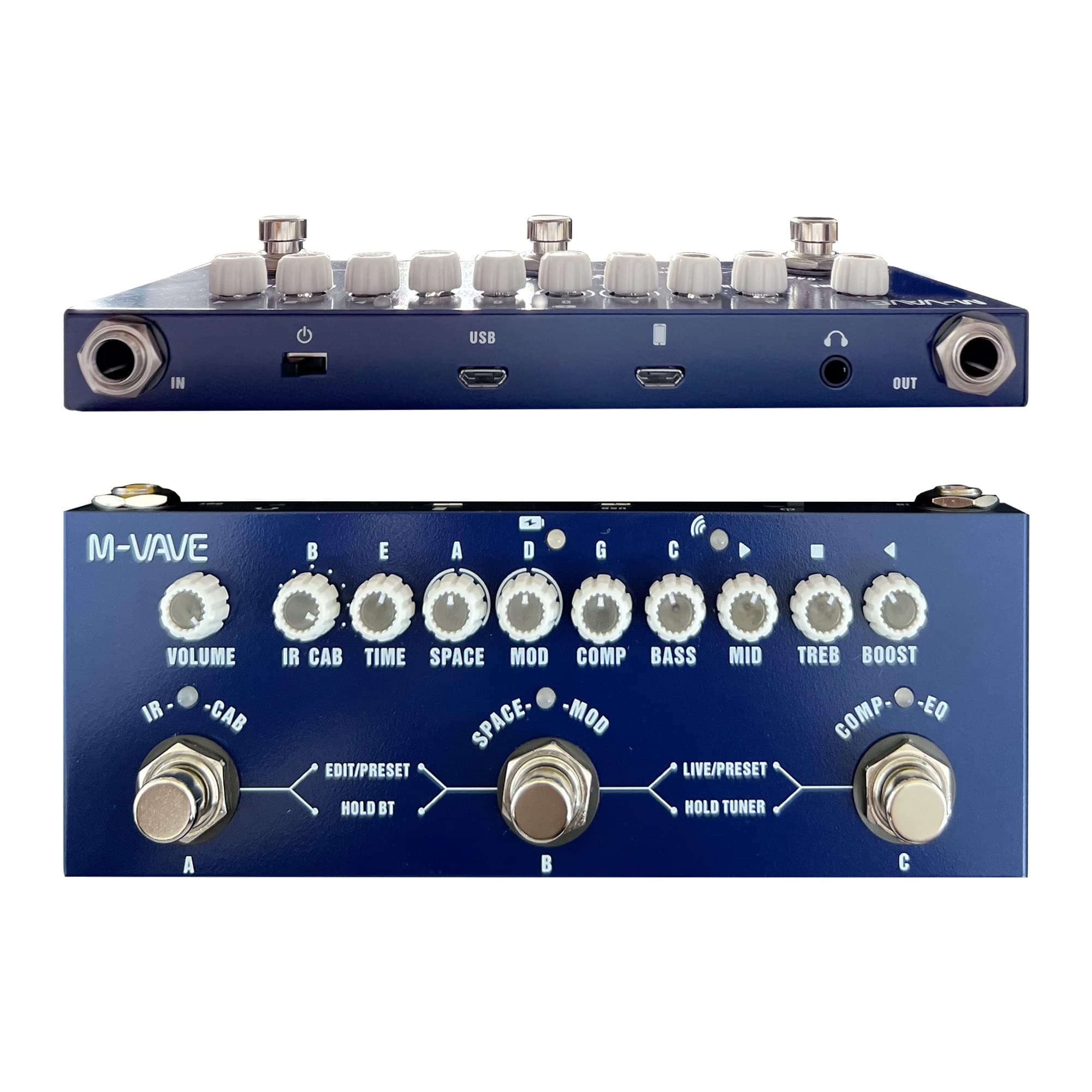 Multi Effects BASS Pedal,Cube Baby BASS with IR Loading 8 AMP Models, Multi Effects Processor for Electric Guitar,Delay Reverb Chorus Phaser