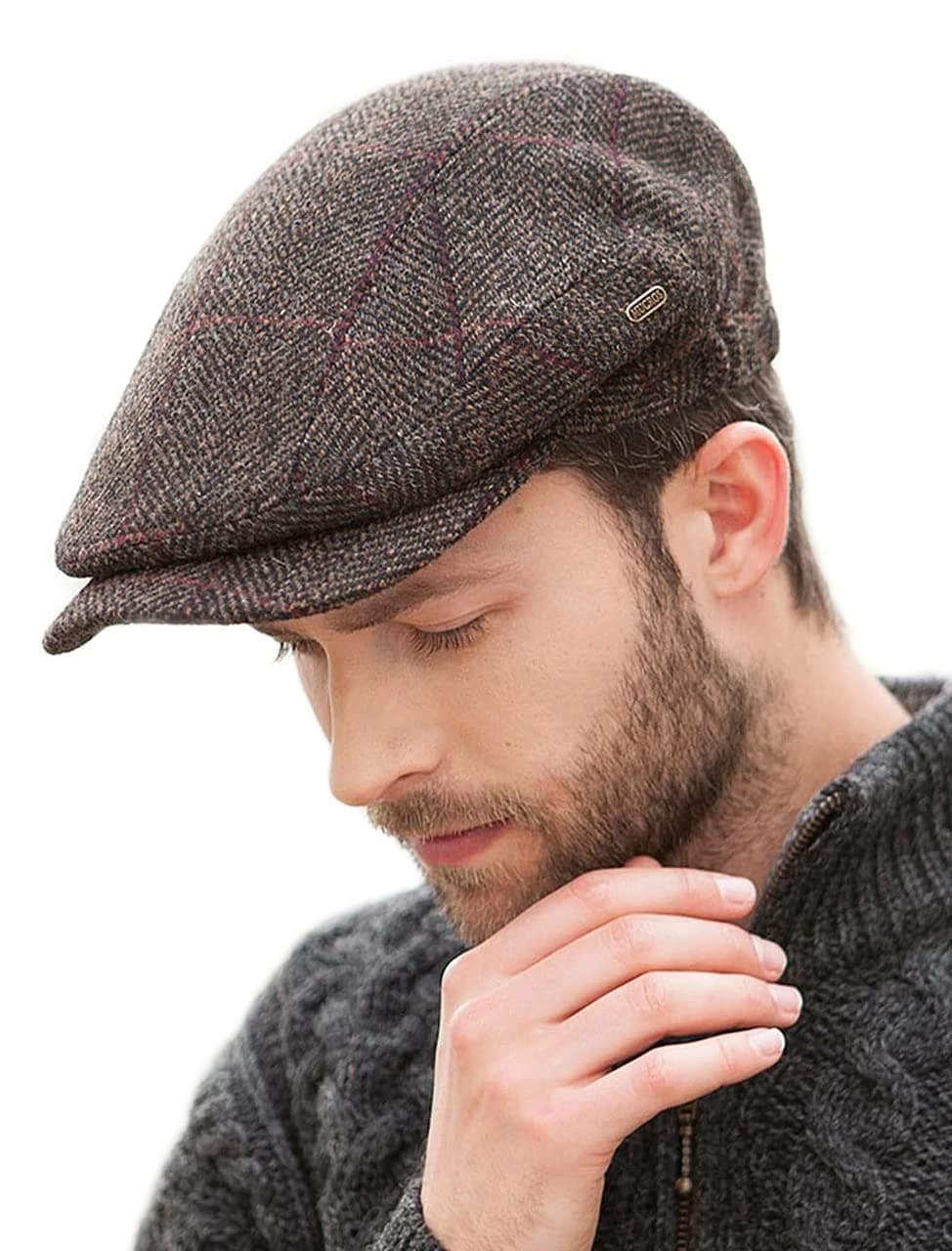 Mucros Weavers Kerry Cap, Irish Hat for Men, Herringbone Wool