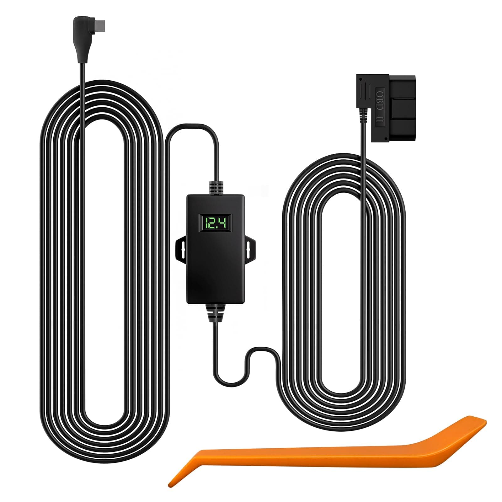 WOLFBOX USB C Hardwire Kit OBD, Hard Wire Car Charger Cable Kit 12V-24V to 5V, Avoid Dash Cam Battery Drain, Suitable for G840S/G930/G840H/G850/G850PRO/X5/X5 DUO/i07/i17/X3 Dash Cam