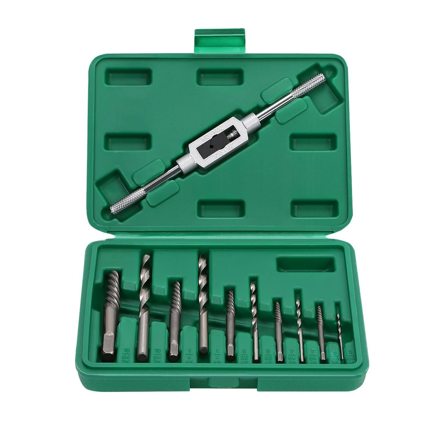 11Pcs Damaged Screw Extractor Set Screw Stripped Broken Screws Bolt Fastener Remover 3-10mm Speed Out Screw Extractor Drill Bits Broken Damaged Bolt Remover Adjustable Wrench Screw Extractor Tool Kit