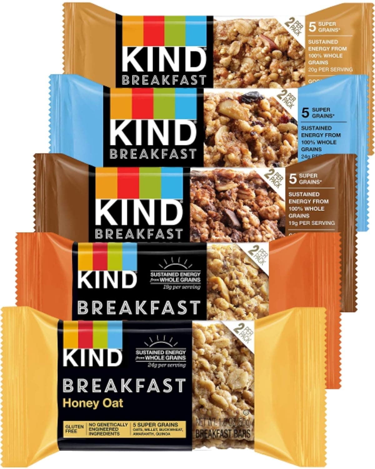 Breakfast Bars Variety 5 Flavors In Sanisco Packaging 6 Pack