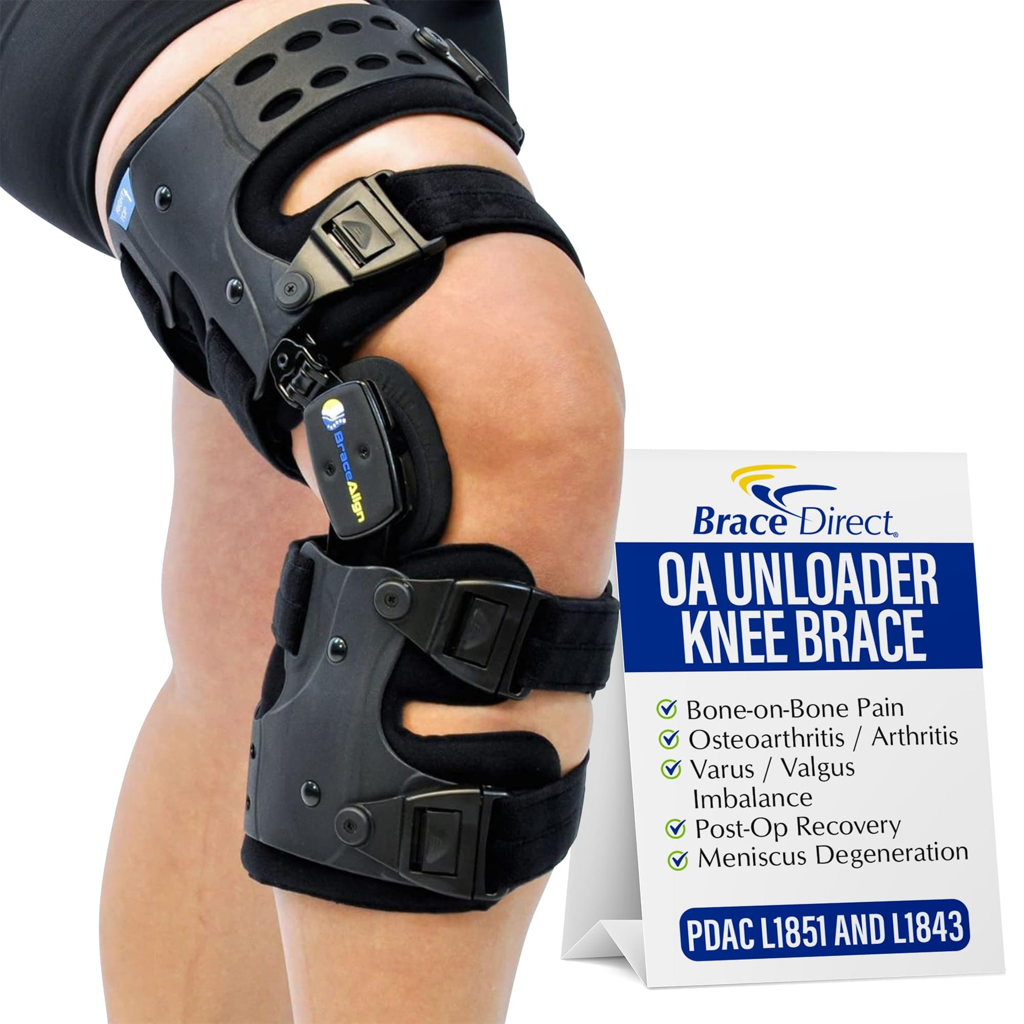Oa Unloader Knee - Arthritis Pain Relief, Osteoarthritis, Bone On Joint Pain, Medial Or Lateral , Relief For Degeneration, Men & Women, Left Knee,
