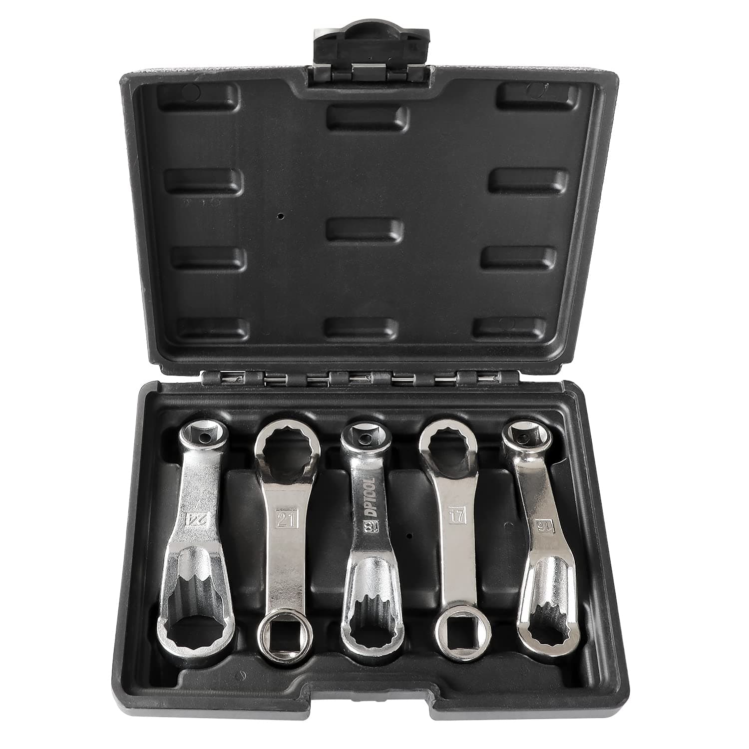 – DPTOOL Rear Axle Camber Adjustment Wrench, Mount Socket Rear Camber Wrench 16mm 17mm 18mm 21mm 24mm 5pc Offset Wheel Alignment Tool Compatible with Benz Replace for VAG