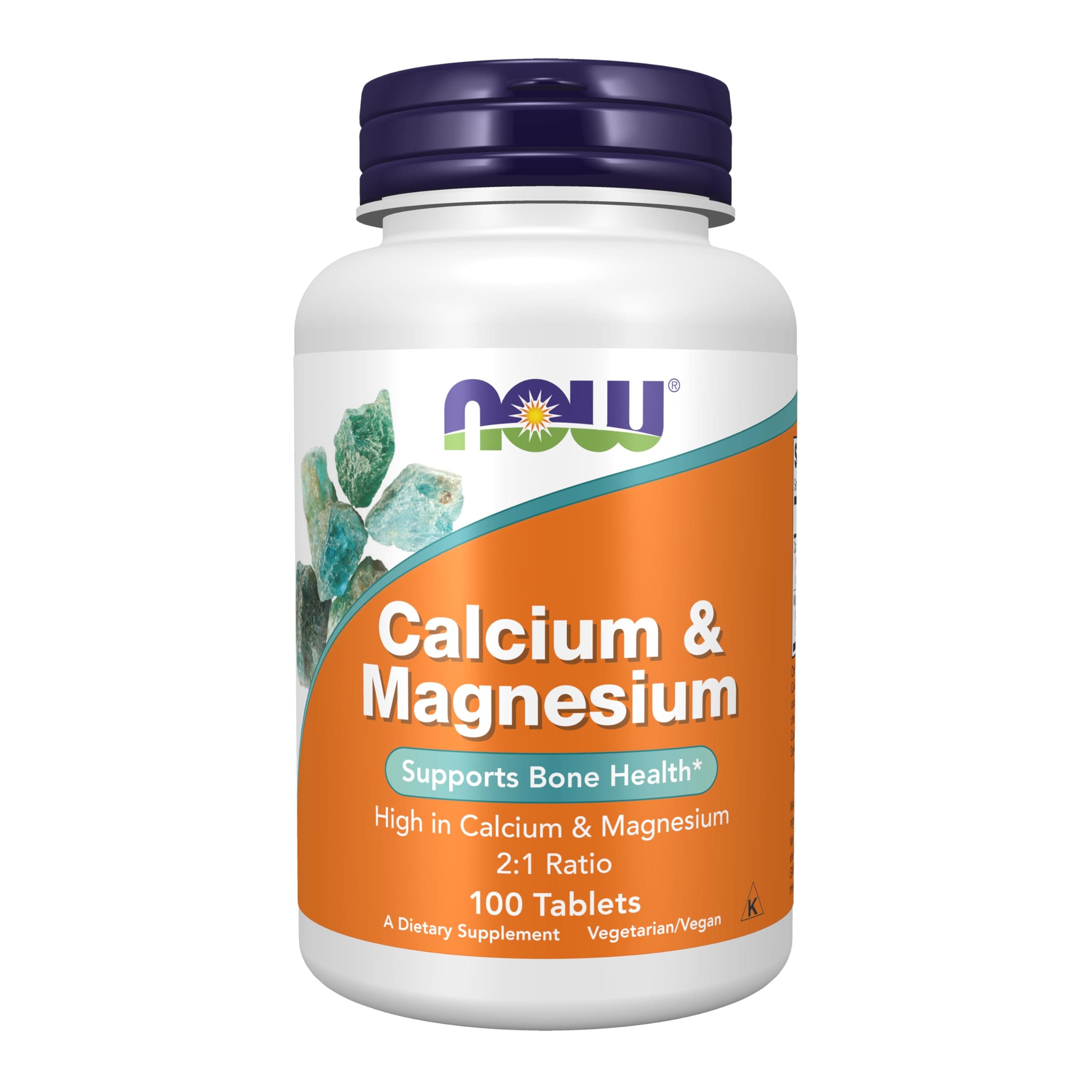 NOW Cal-Mag 500/250mg Tablets, 100-Count