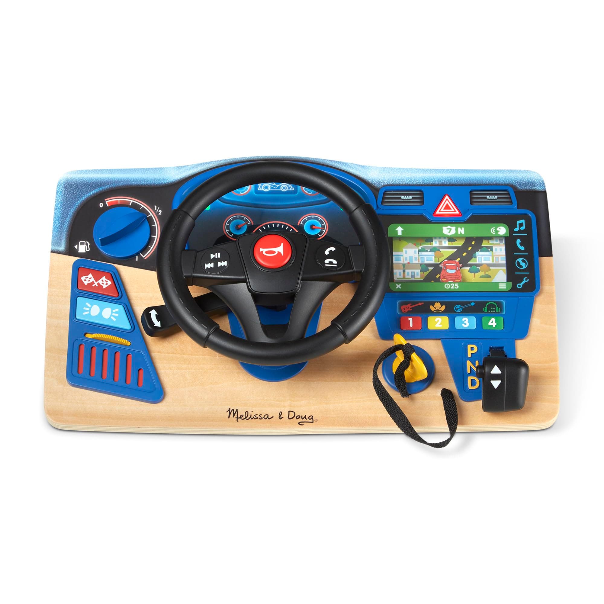 – Melissa & Doug Vroom & Zoom Interactive Dashboard – Realistic Steering Wheel Toy with Lights, Sounds, and Moving Parts – Pretend Play Driving Fun for Kids Ages 3+ | MD31705