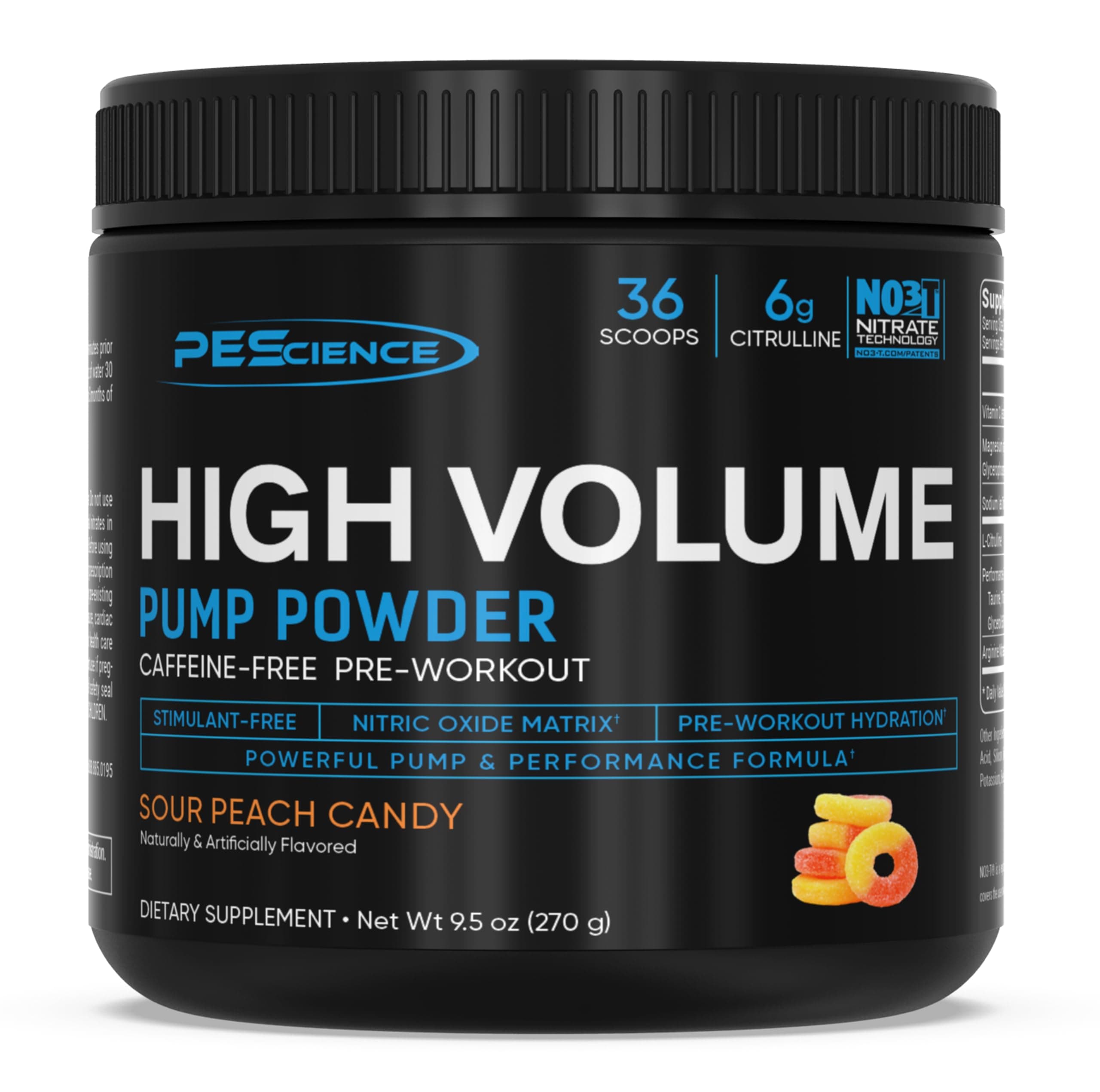 High Volume Nitric Oxide Booster Pre Workout Powder with L Arginine Nitrate, Sour Peach Candy, 36 Scoops, Caffeine Free, KK Fit Signature Edition