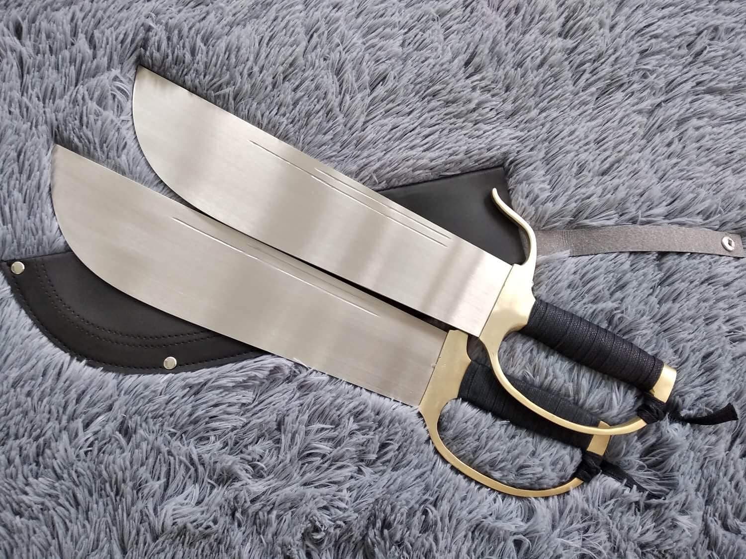 Wing Chun Bart Cham Dao LOONGSWORD - 16" Hand-Forged Medium Carbon Steel Blades, Ideal for Martial Arts Training and Collection