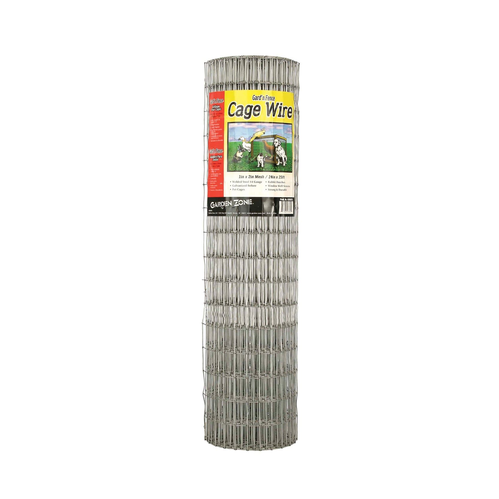 432425 1" x 2" Mesh 14-Gauge Galvanized Wire Fence, 24" x 25'