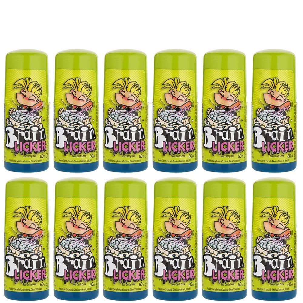 VR Angel 12 x Blue Raspberry Brain Licker Retro Slushy Sweets Liquid Candy Roller Bottle - Each Bottle 60ml