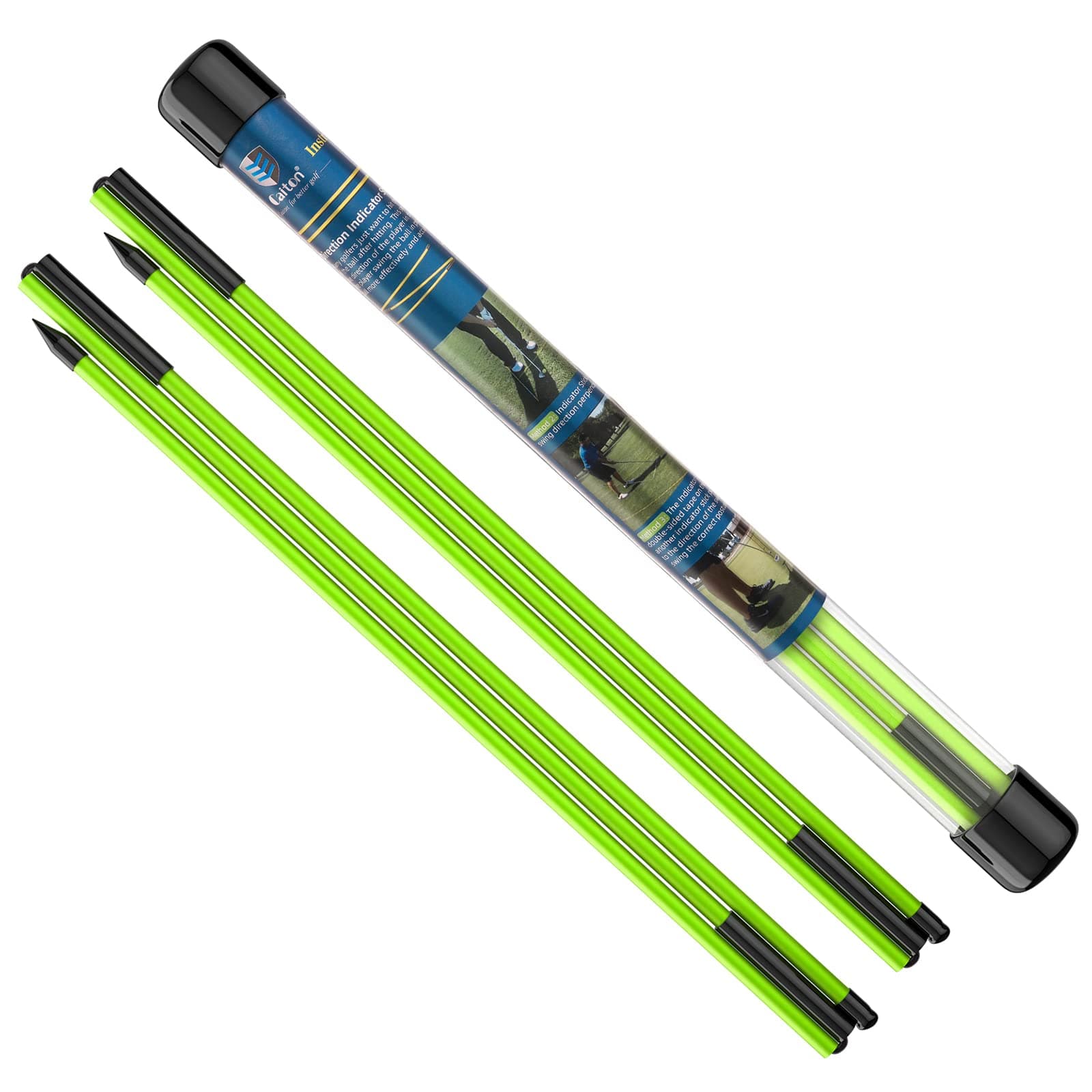 Golf Alignment Stick, 3 Set Golf Alignment Rods, 48" Collapsible Alignment Stick Golf Training Aid for Aiming, Putting, Posture Corrector, Golf Practice Sticks with Clear Tube Case
