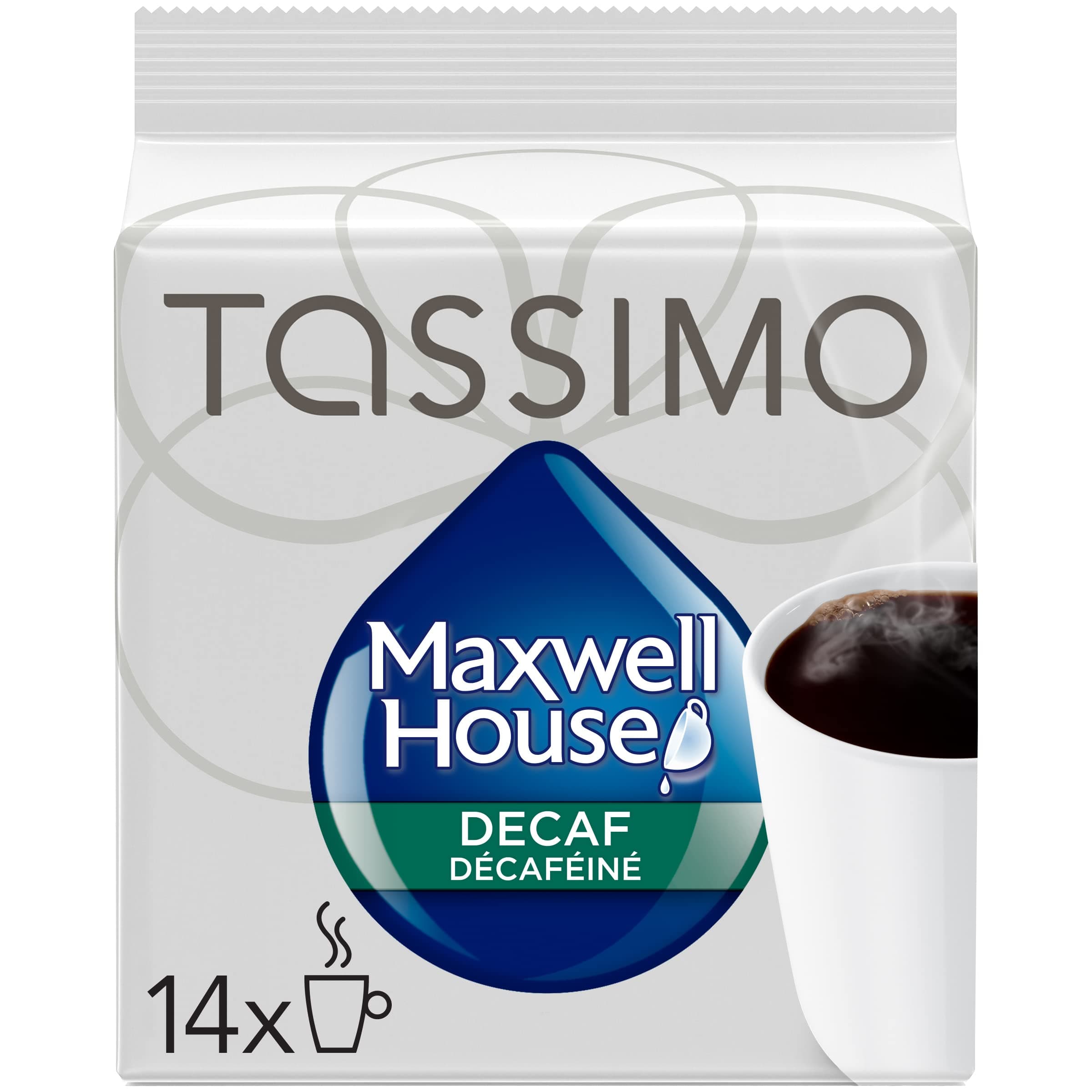 Tassimo Maxwell House Decaffeinated Coffee Single Serve T-Discs, 110g