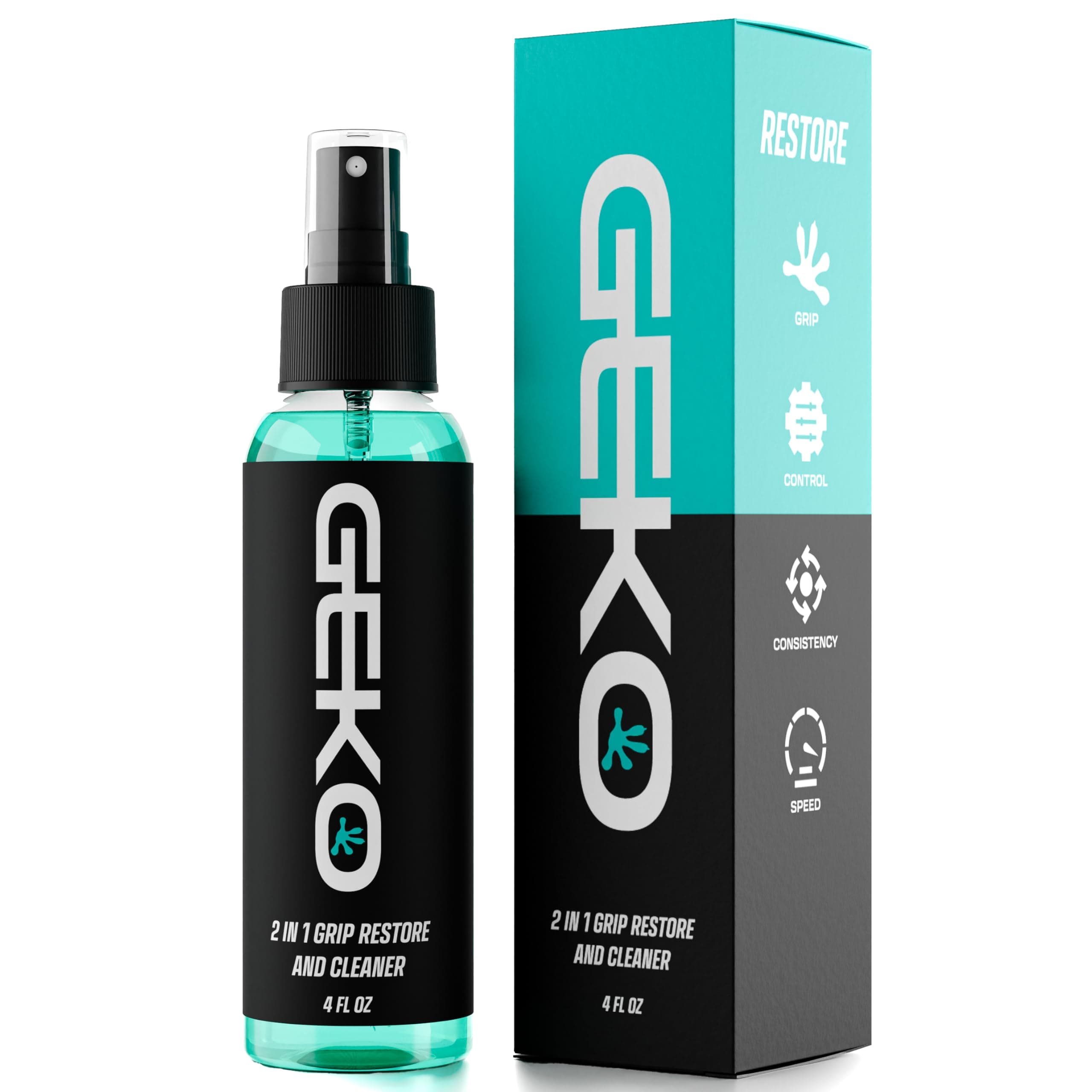 Geko Golf Grip Restore and Cleaner - 4 Fl Oz (Single Bottle)