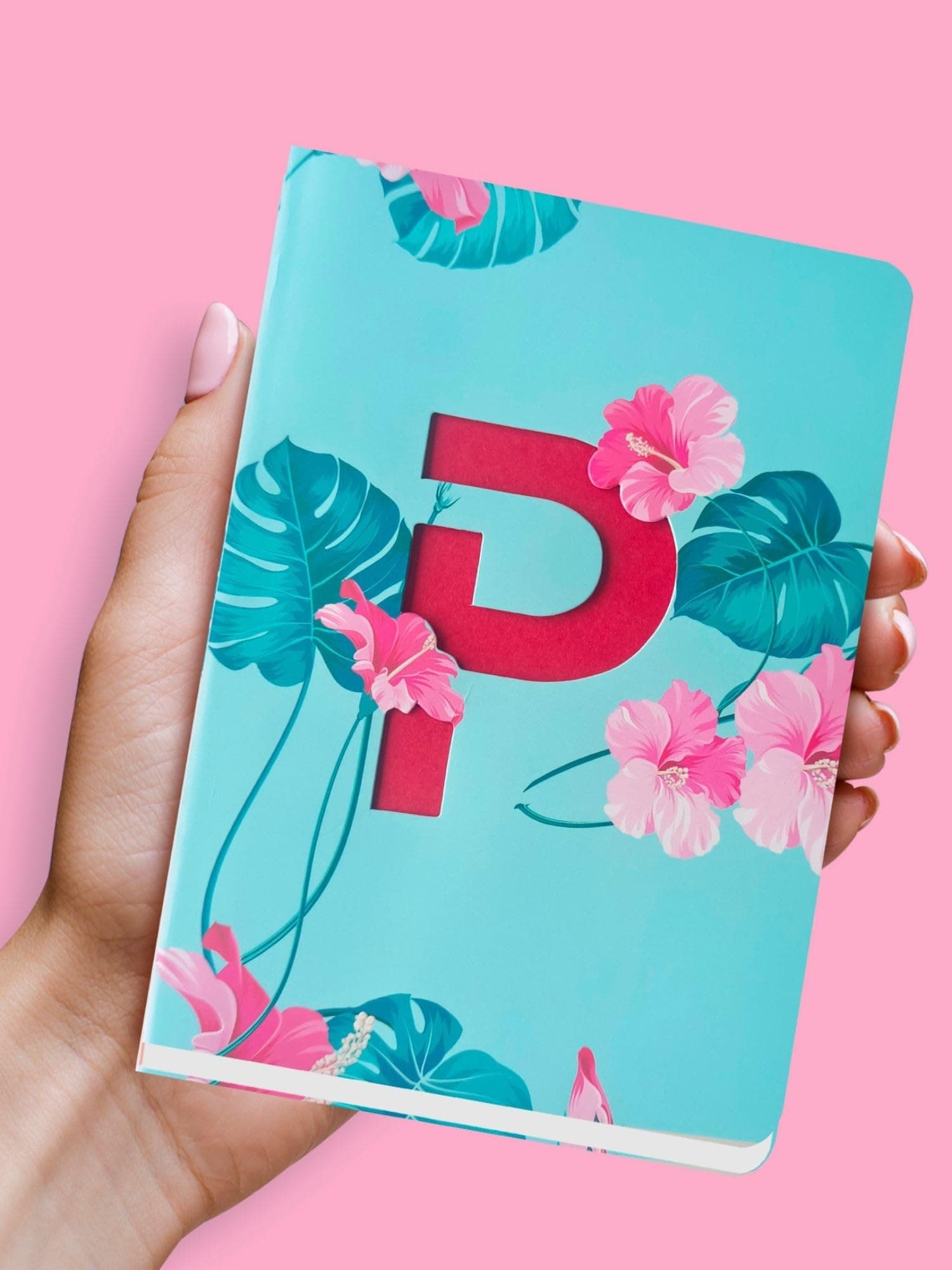 DOODLE - Initial P Lasercut Soft Bound Diary (7 X 4.75 X 0.5-inches, 80 GSM, 192 Pages) Notebook for Girls