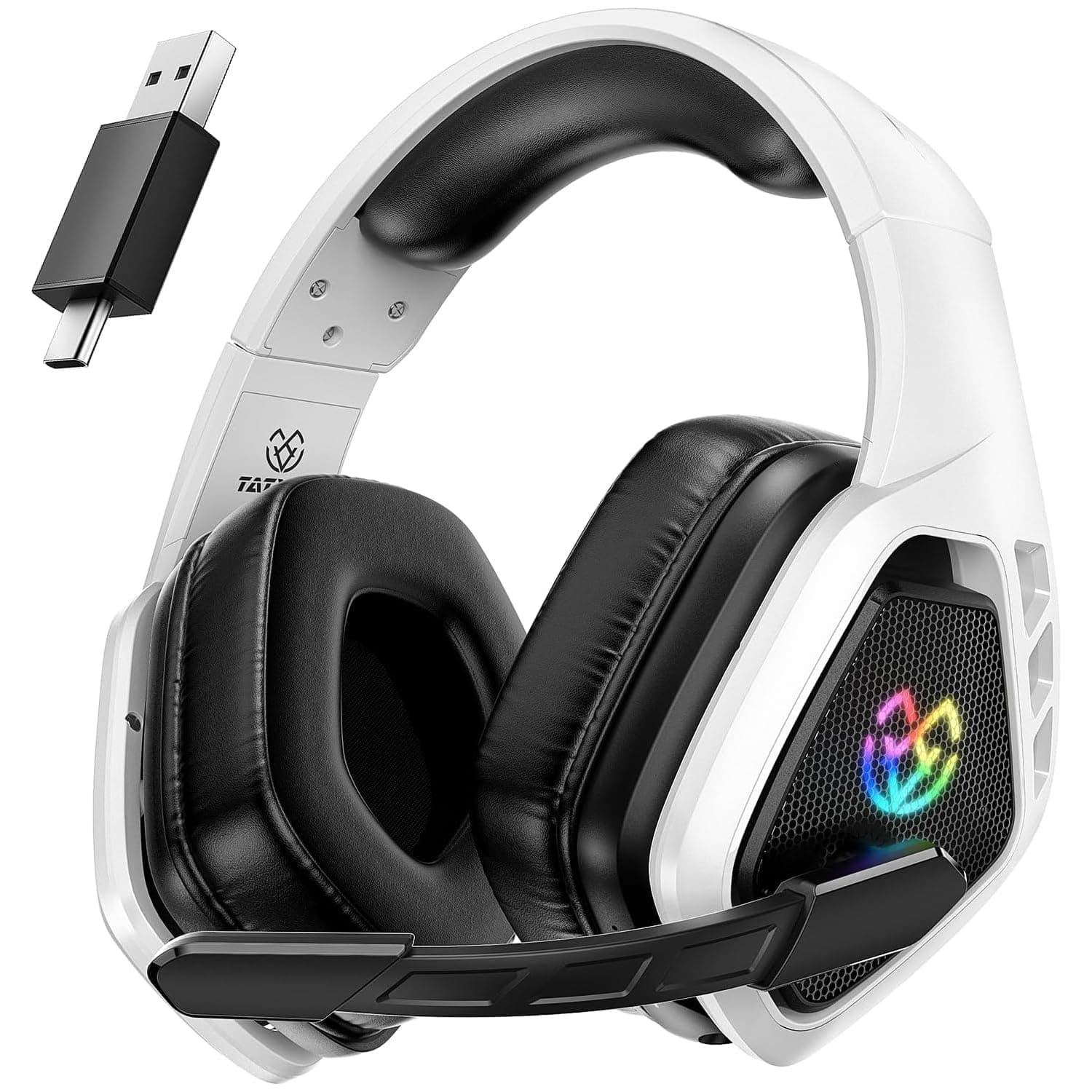 Tatybo Wireless Gaming Headset for PC, Ps5, Ps4, 2.4 Ghz USB & Type-C Gaming Headphones with Microphone, 30H Battery Bluetooth Headphones for Switch, Laptop, Mobile, Mac